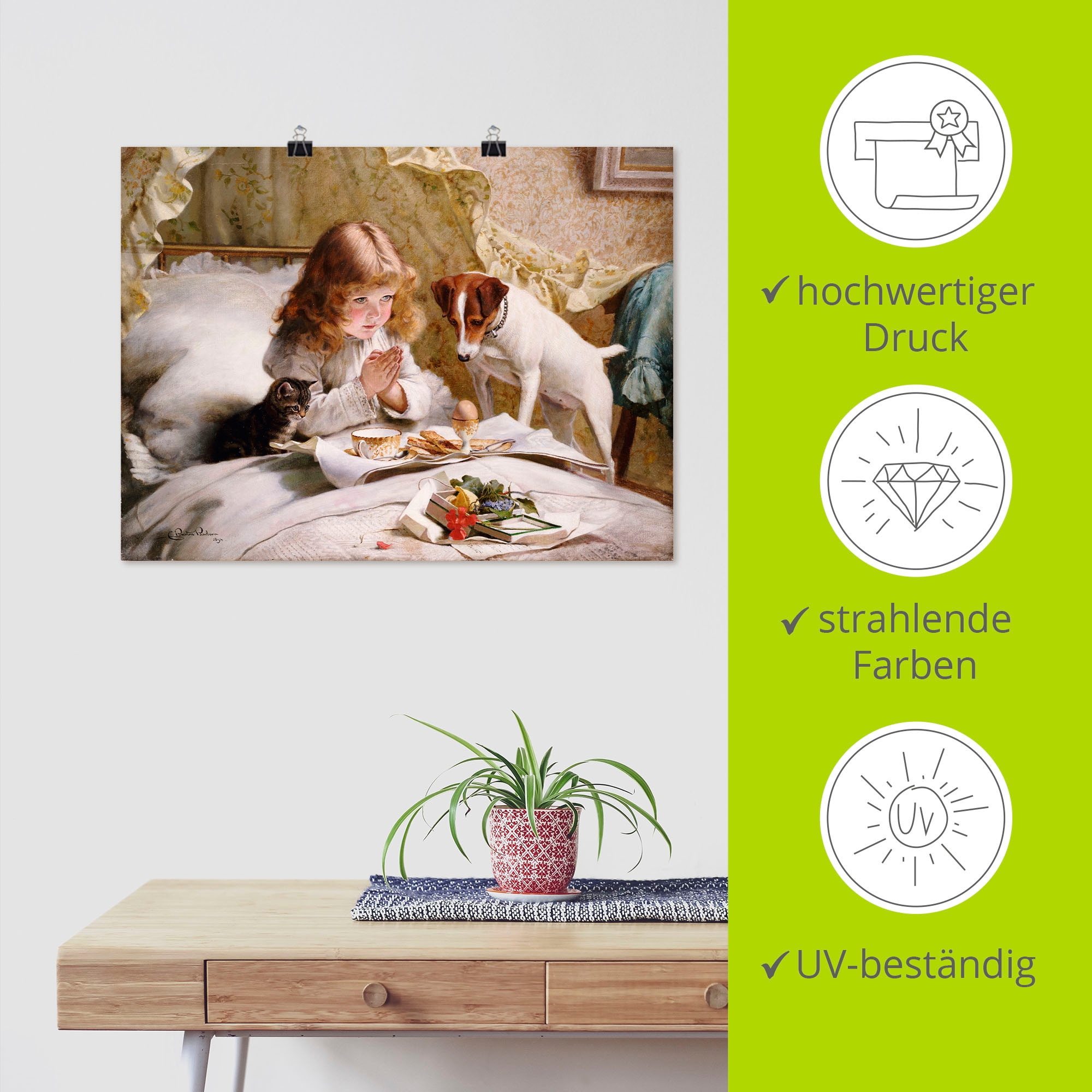 Artland Wandbild »Das Gebet. 1894« Kind 1 Stk. tlg. als Leinwandbild, Poster in verschied. Größen