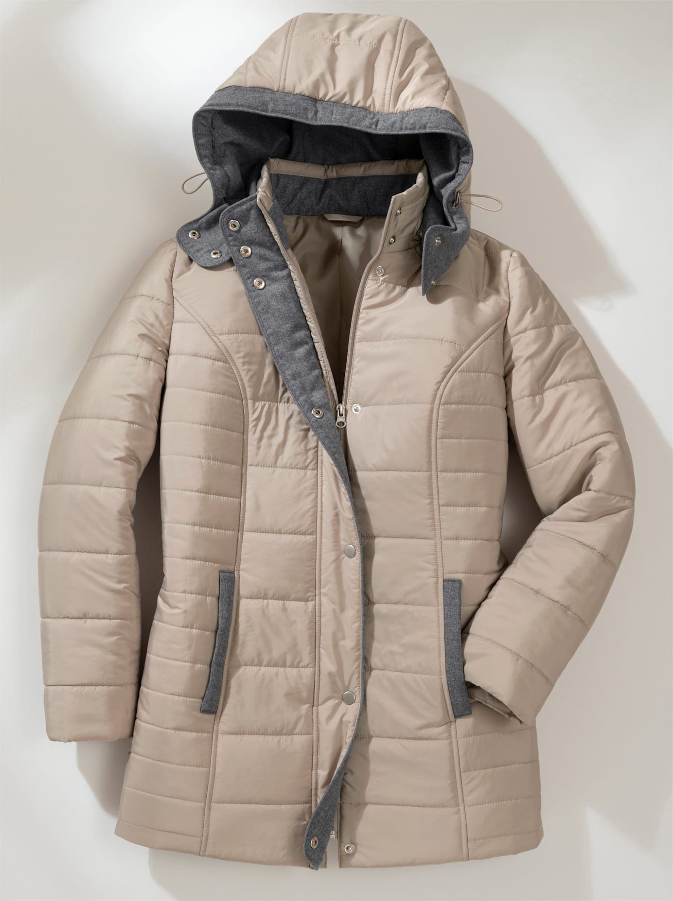 Classic Basics Steppjacke, mit Kapuze