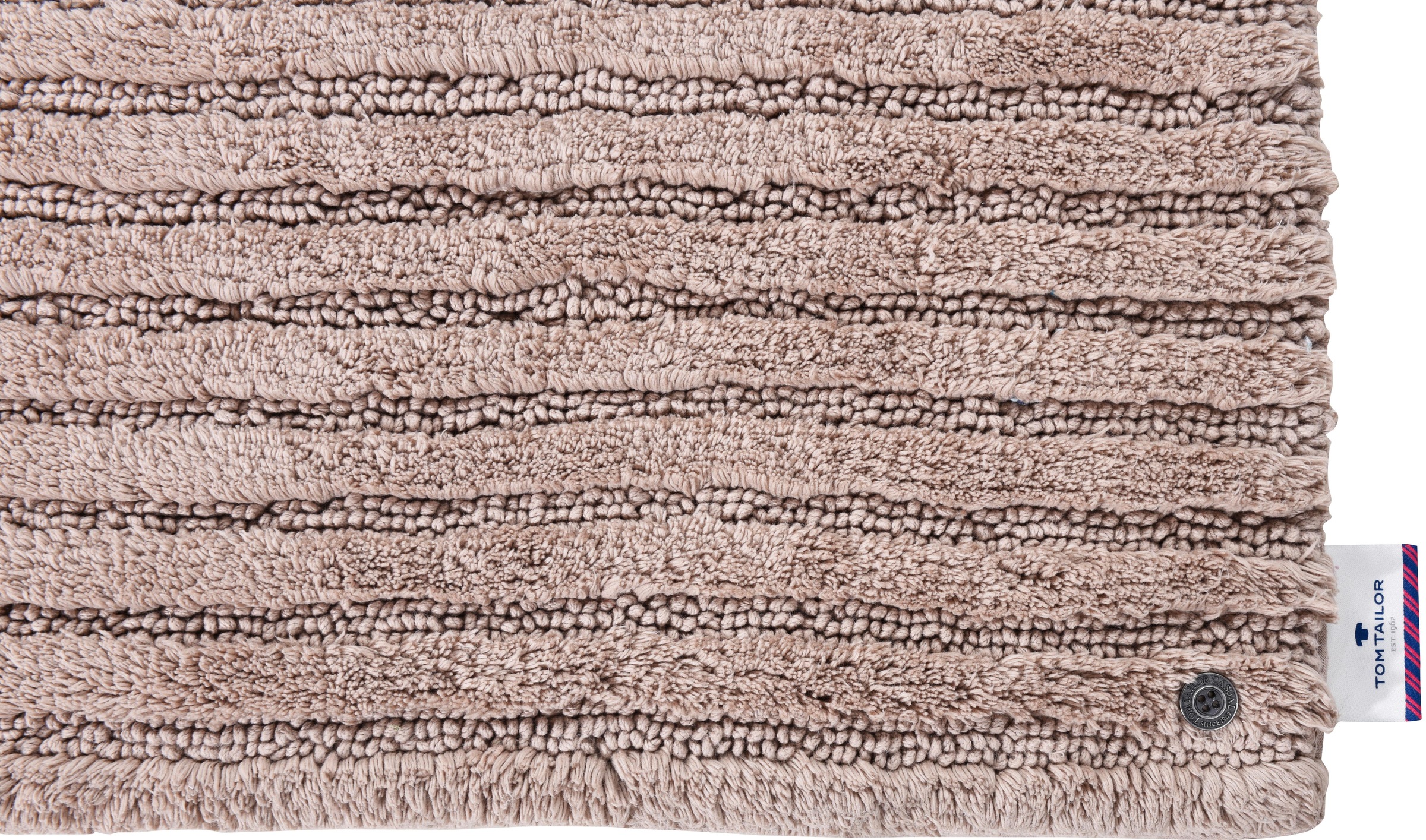 TOM TAILOR HOME Badematte »Cotton Stripes«, rutschhemmend beschichtet, fußbodenheizungsgeeignet-strapazierfähig, Uni Farben, gestreift, reine Baumwolle, Hoch-Tief Effekt