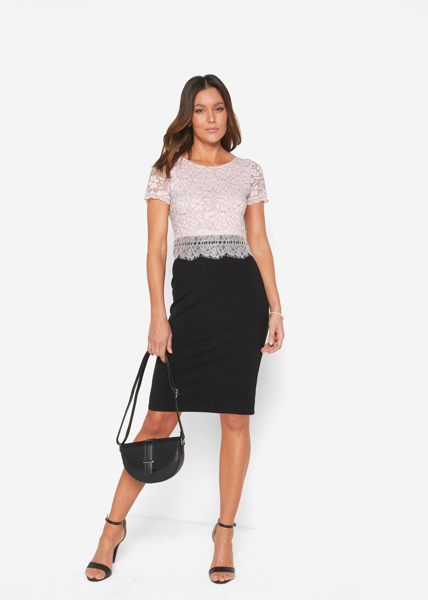 bonprix Midikleid »Kleid mit Spitze« Kleid mit Spitze