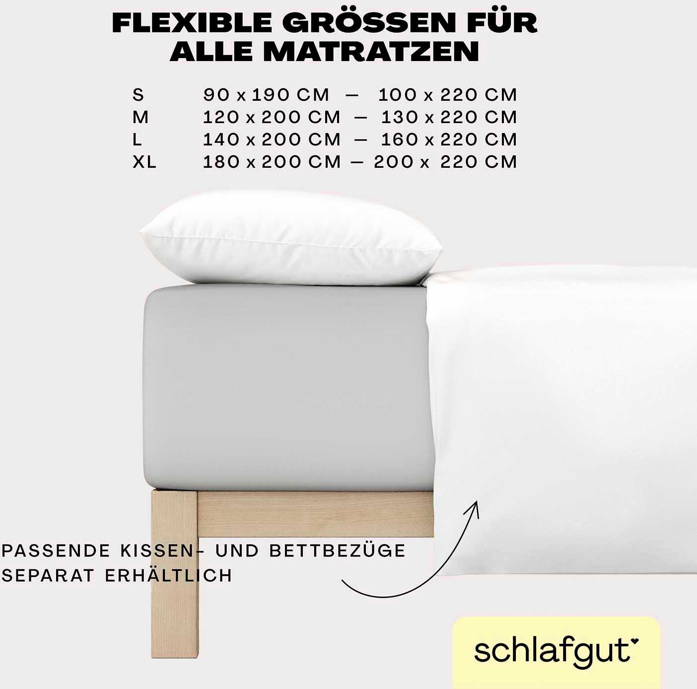 Schlafgut Spannbettlaken »EASY Jersey Elasthan Boxspring«, MADE IN GREEN by OEKO-TEX®