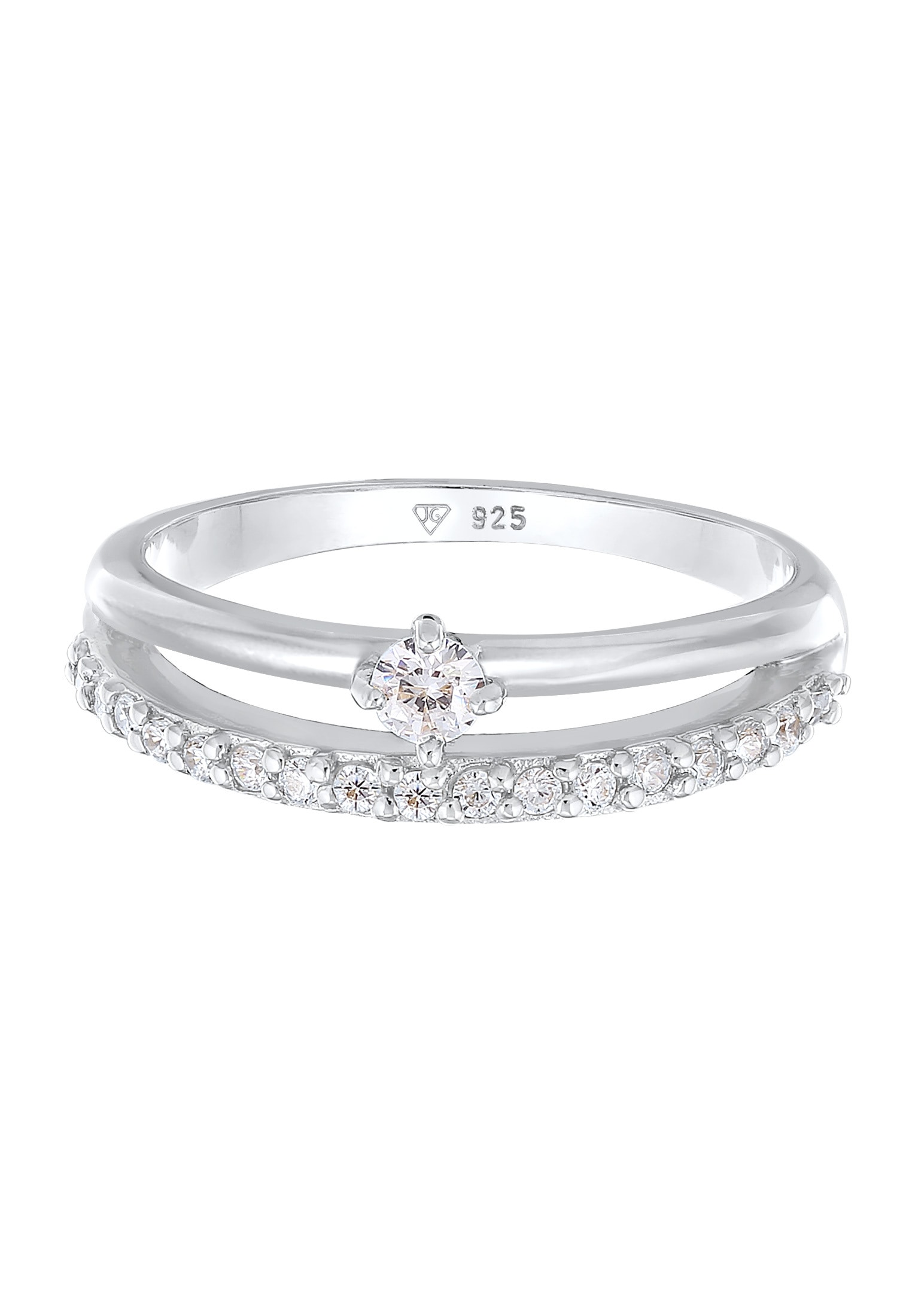Elli Silberring »Ring Zirkonia Solitär Verlobung 925 Silber«