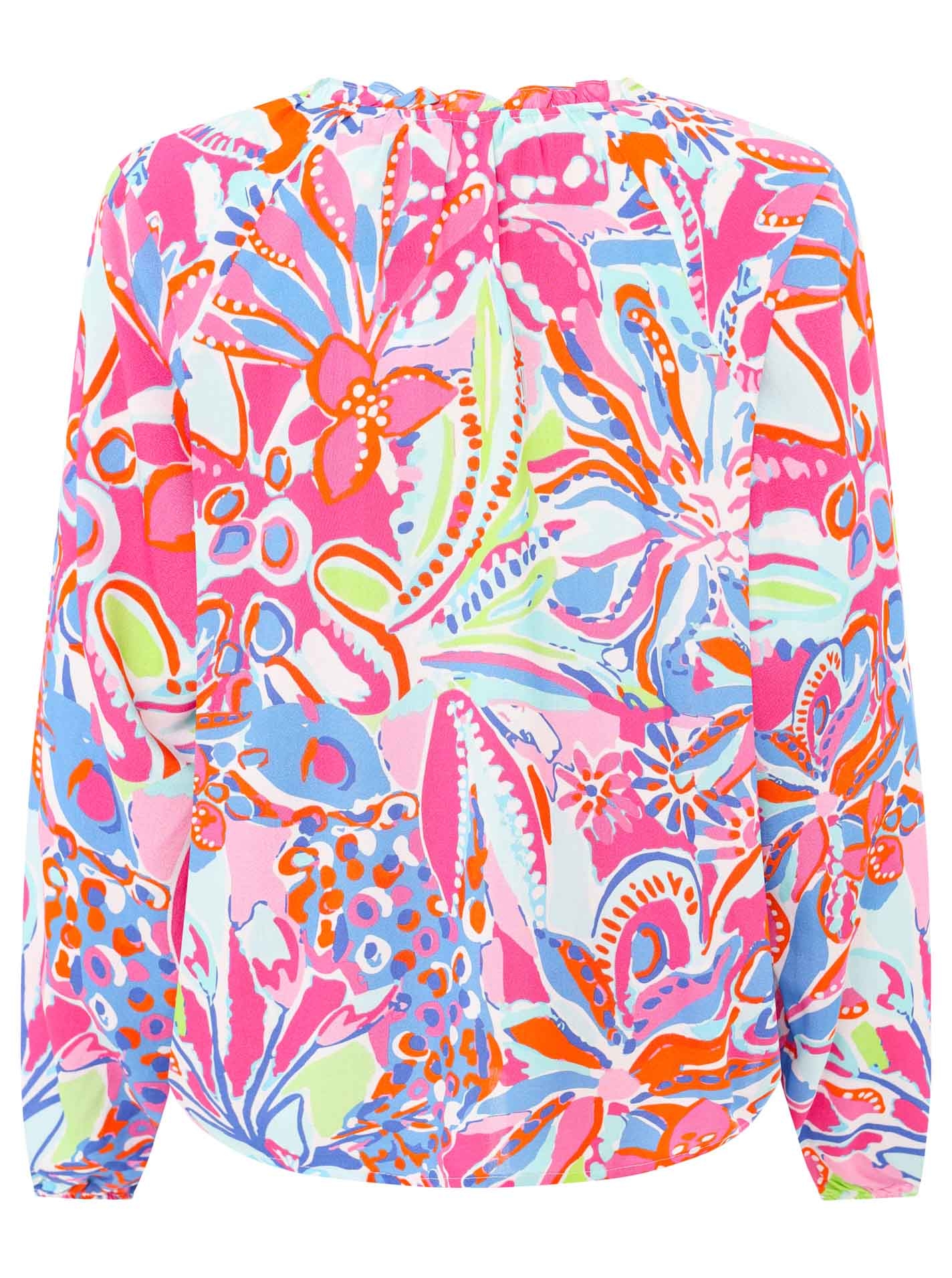 Zwillingsherz Schlupfbluse »"Happy Flower"«, mit Floralem Muster, Bindeband mit Tasseln