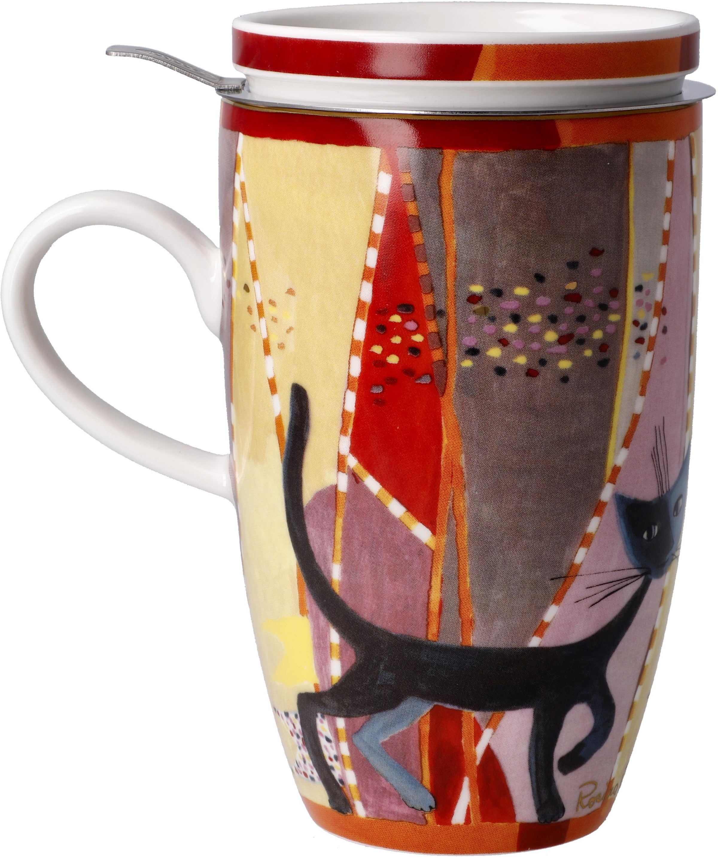Goebel Tasse »Wohnaccessoires«, Teetasse mit Deckel und Sieb, Metall, Rosina Wachtmeister - Sottosopra