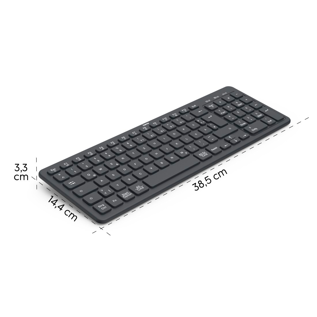 Hama Tastatur »Tastatur WK-300 (kabellos, QUERTZ, Multi-Device)« (ausklappbare Füße)