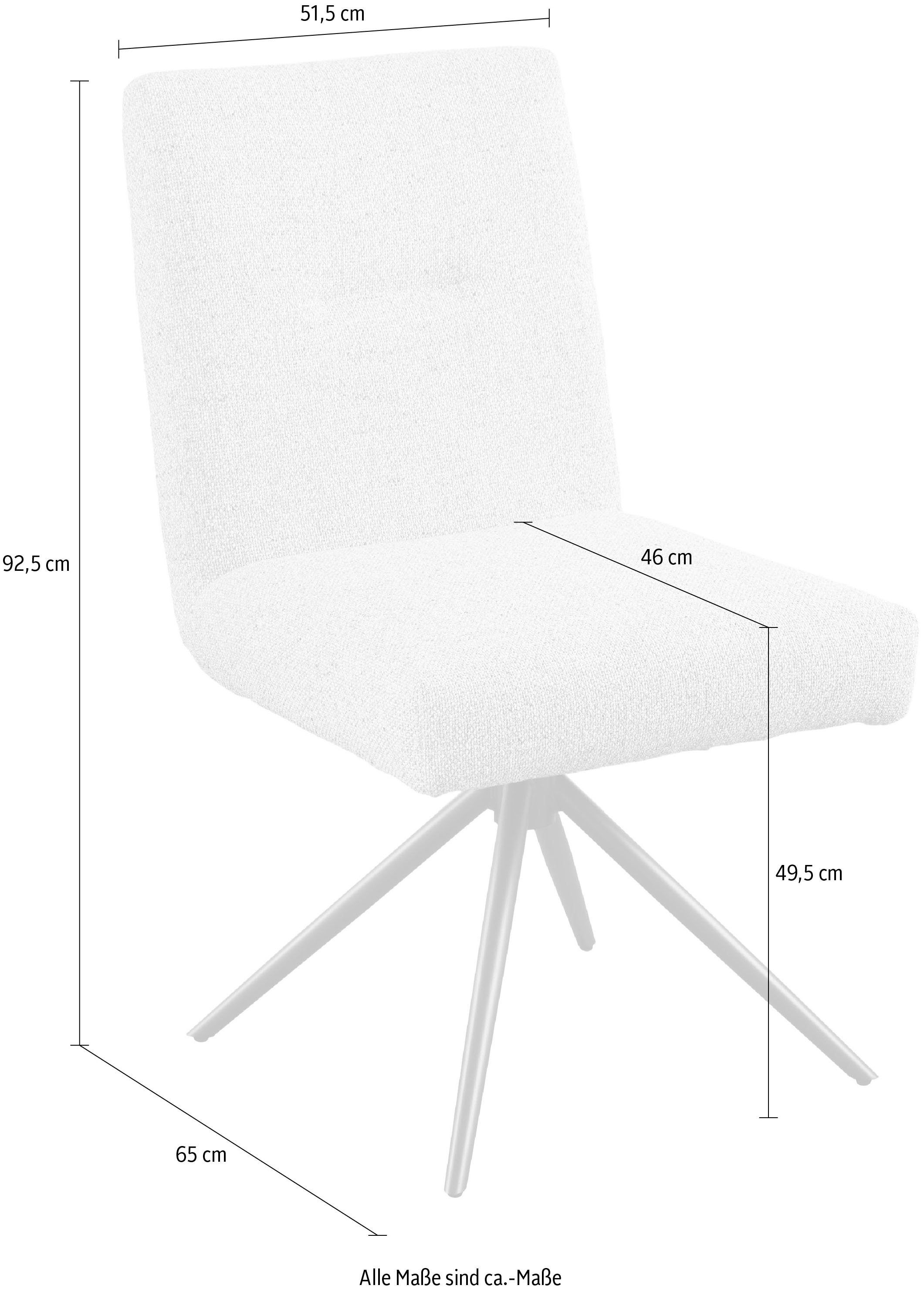 set one by Musterring Esszimmerstuhl »Tracy«, (Packung), Webstoff, 2er-Set, Stativgestell schwarz, Sitz aus Webstoff, B52 x T65 cm