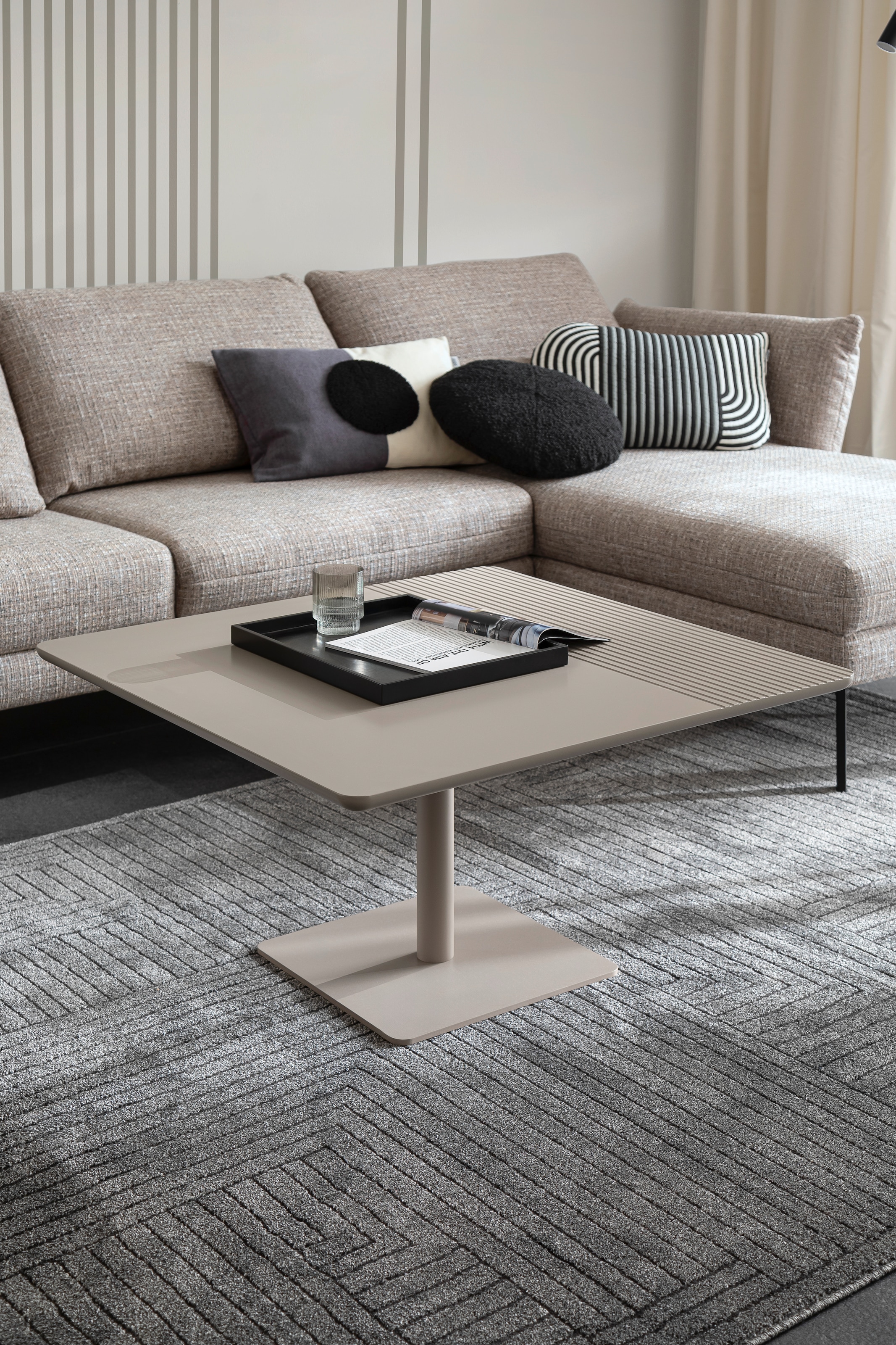 SCHÖNER WOHNEN-Kollektion Teppich »Pure 6317-242«, rechteckig, 22 mm Höhe, Kurzflor, Hoch Tief Struktur, Wohnzimmer, Schöner Wohnen Kollektion