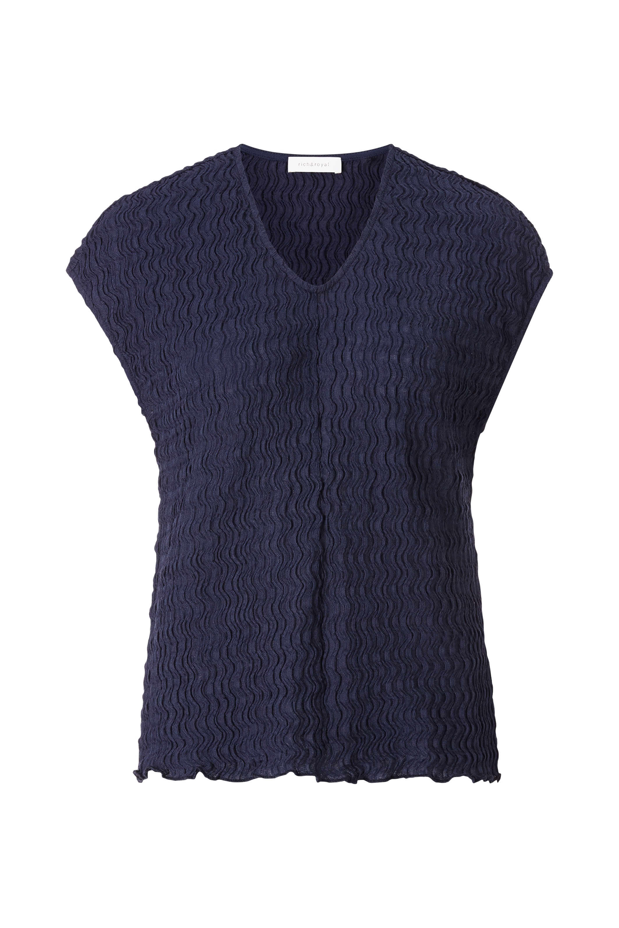RICHROYAL V-Shirt, Crinkle-Optik