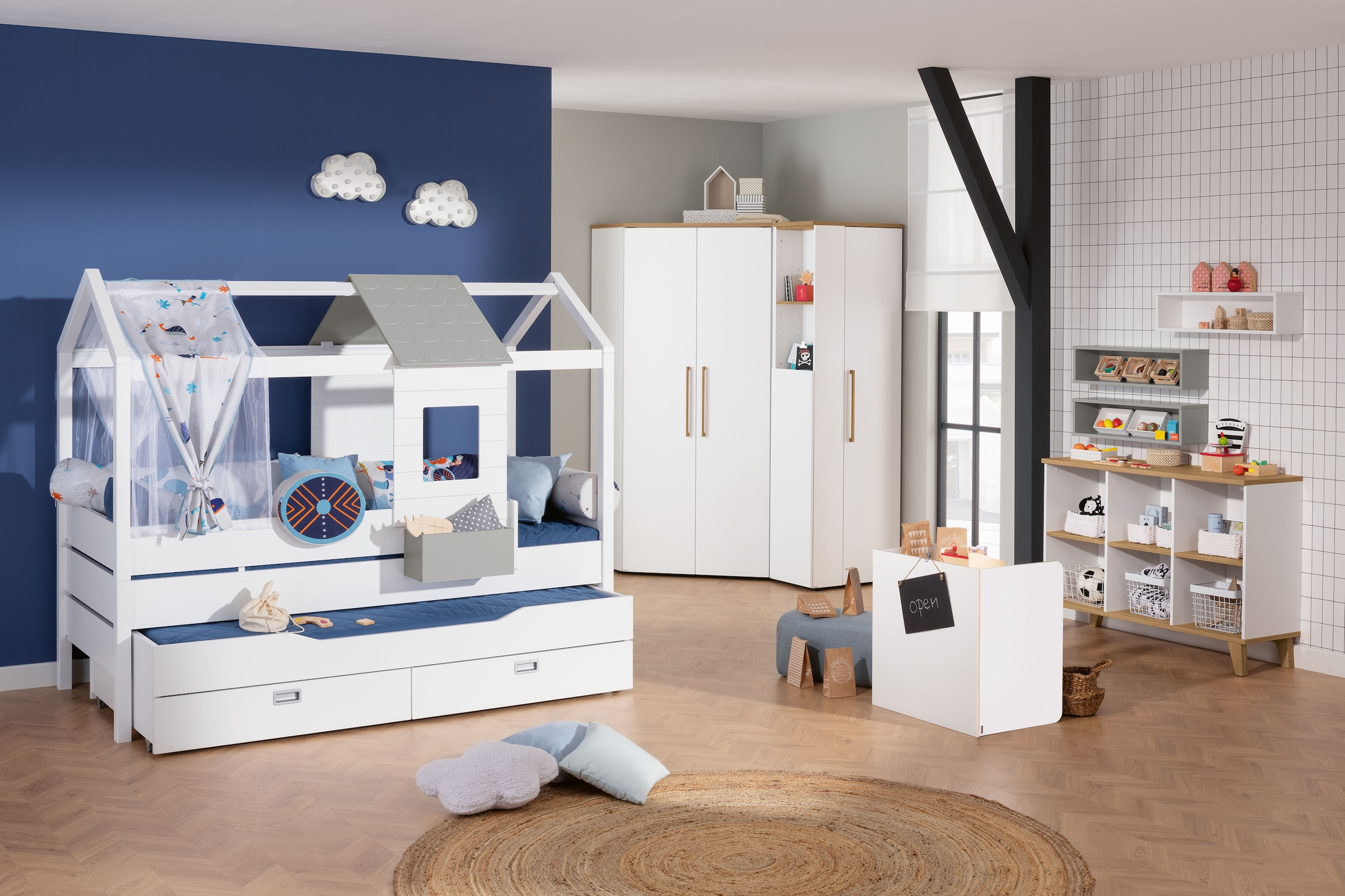 PAIDI Kinderbett »Ausziehbett«, Unterschiebebett mit 2 Schubladen, 90 x 190 cm