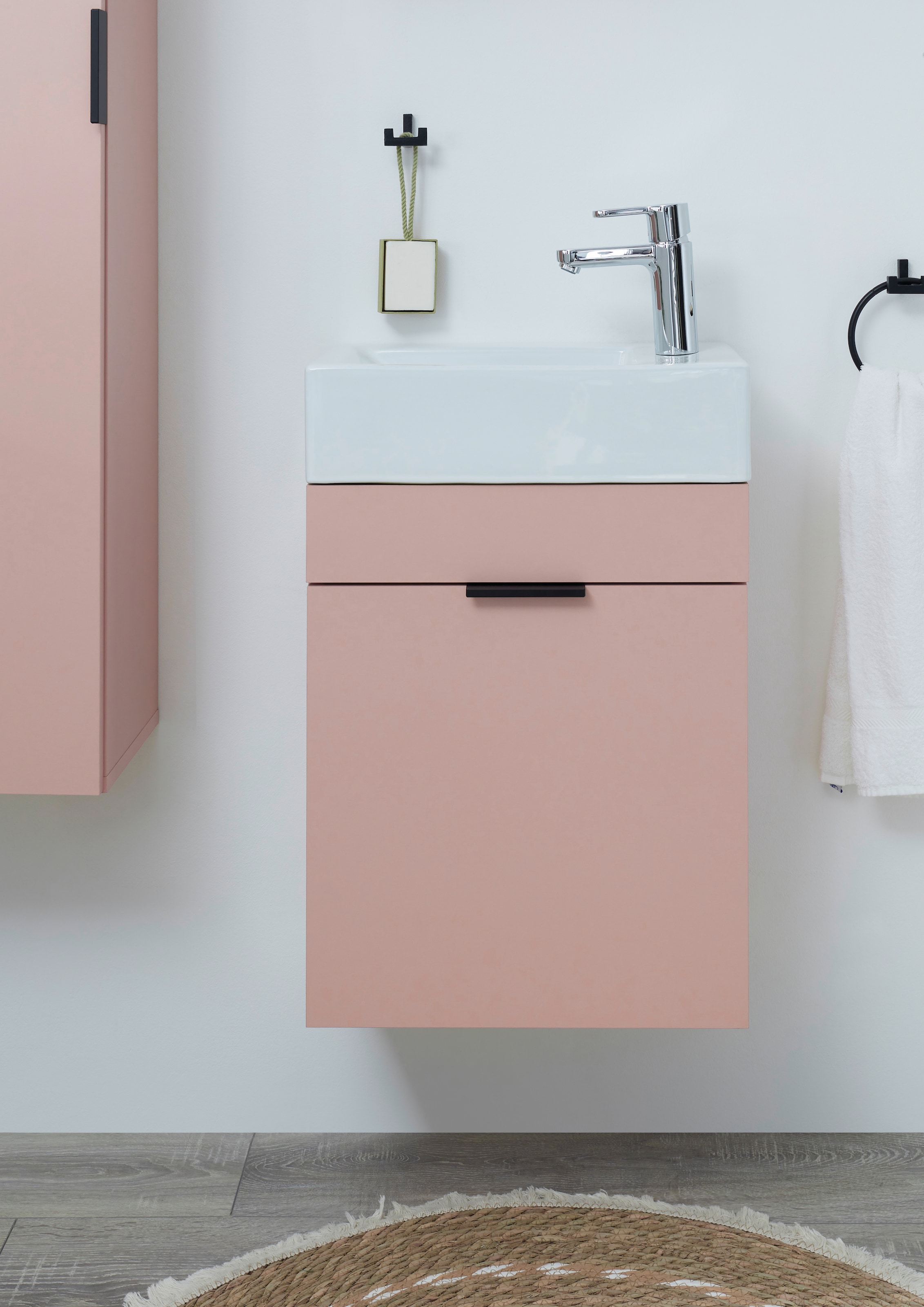 BASIC by Balculina Waschbeckenunterschrank »Nancy BxHxT 45x55x25 cm« 2 Stk. tlg. Breite 45 cm, inkl. Waschbecken