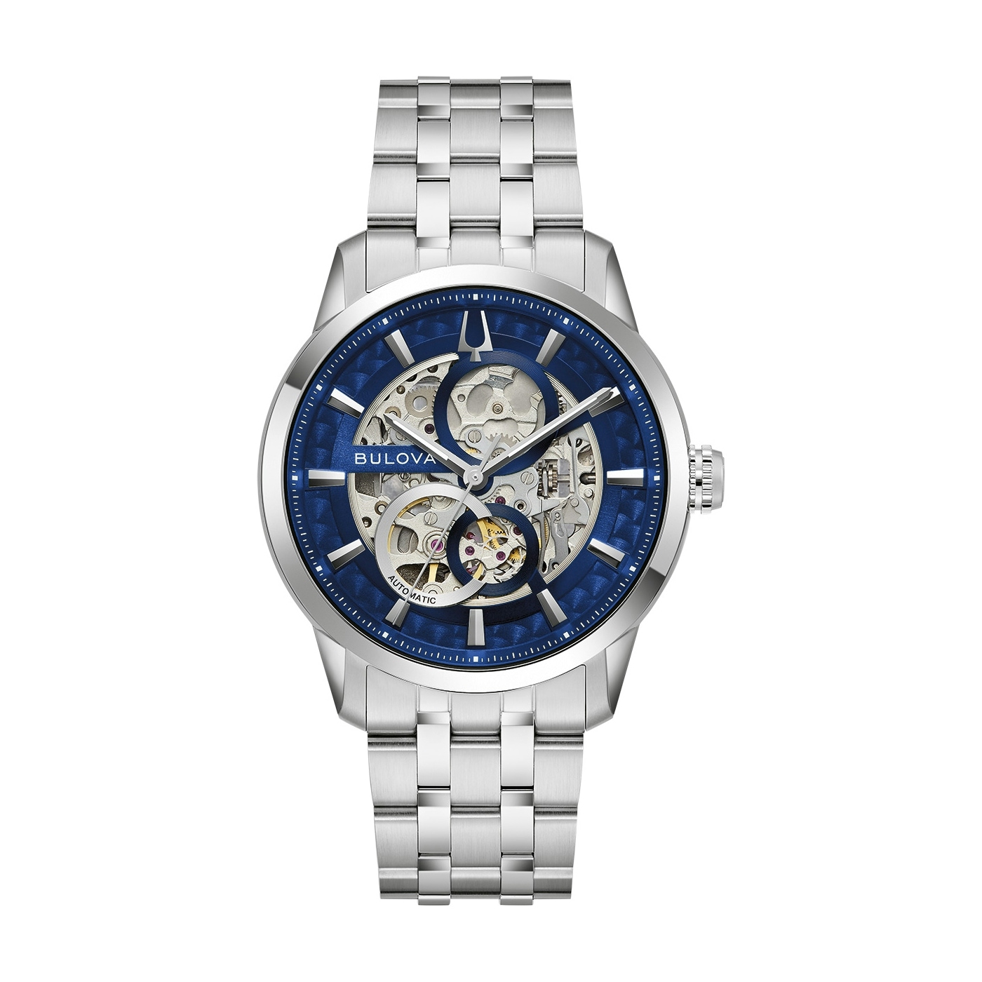 Bulova Automatikuhr »Sutton« Armbanduhr, Herrenuhr, Mechanische Uhr, Edelstahlarmband, analog