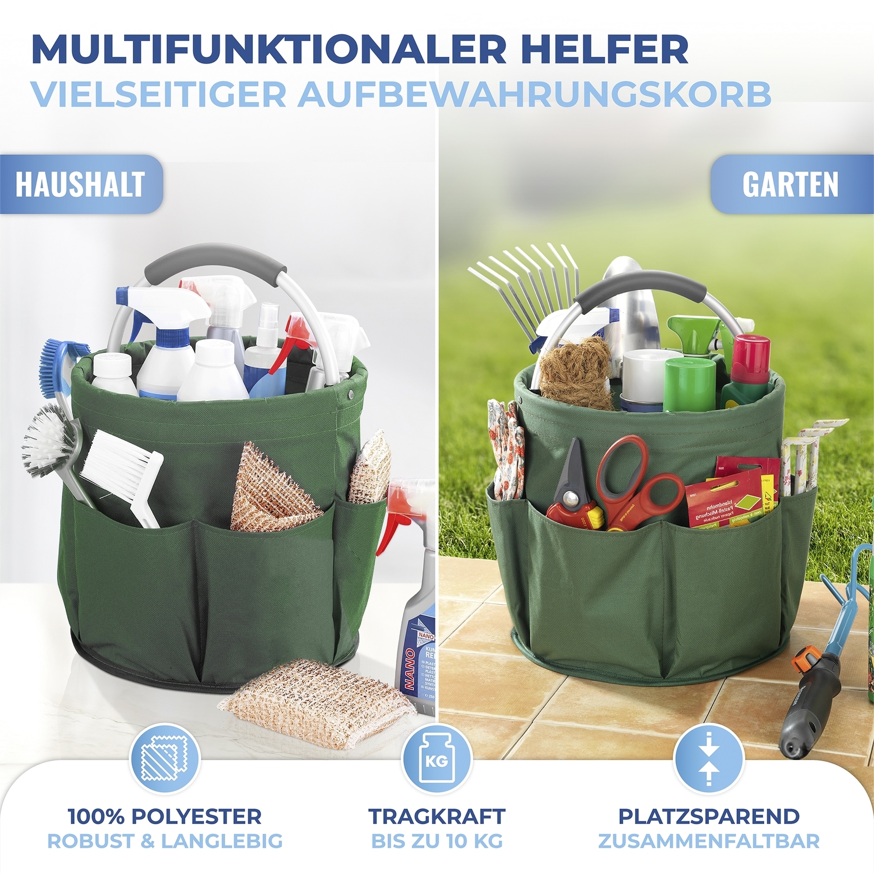 Maximex Organizer »Universal-Reinigungs-Caddy«, Allzweckkorb mit 6 Außentaschen, ideal für Haushalt, Garten & Camping
