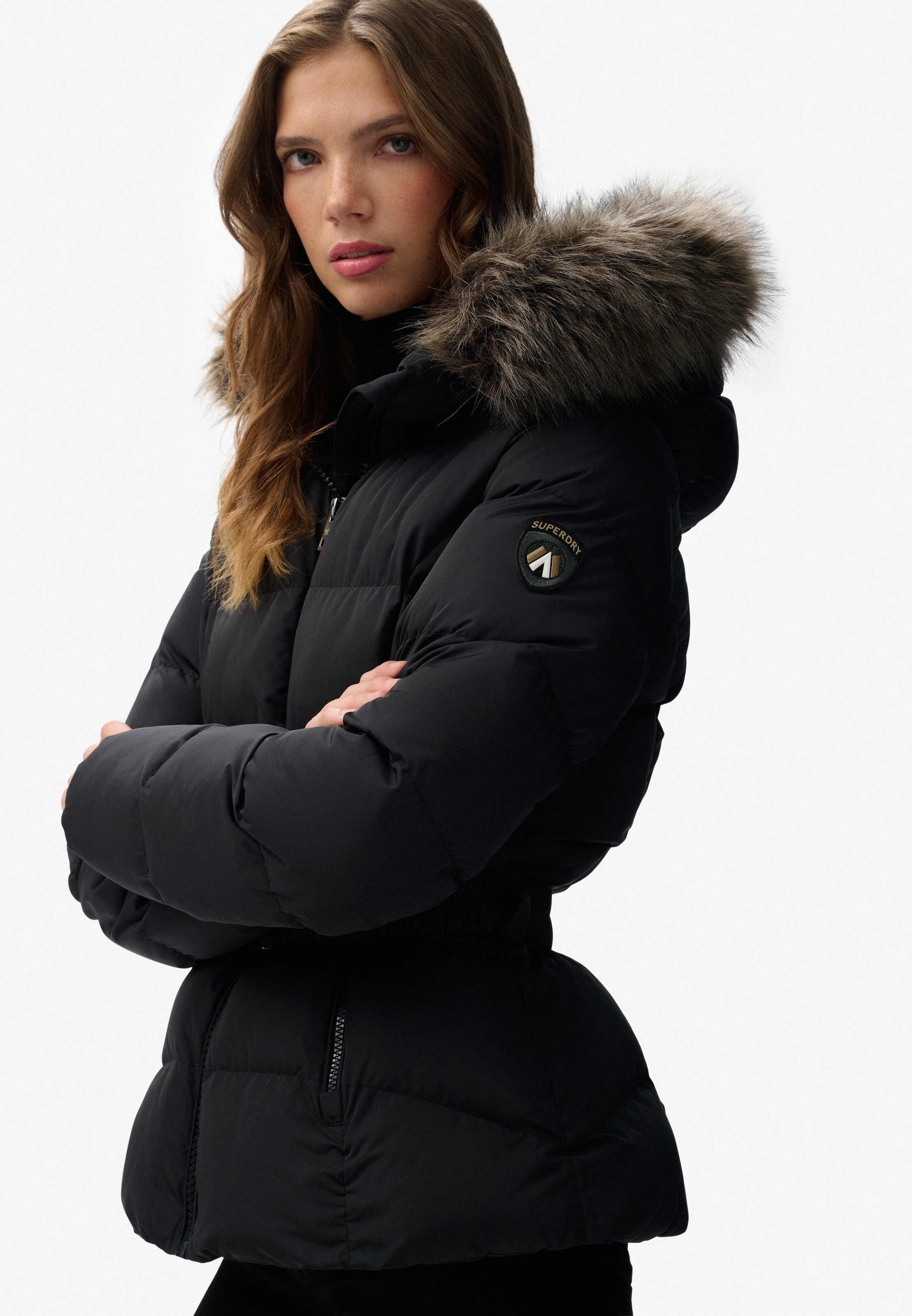Superdry Steppjacke »FUJI BELTED PUFFER« mit Kapuze