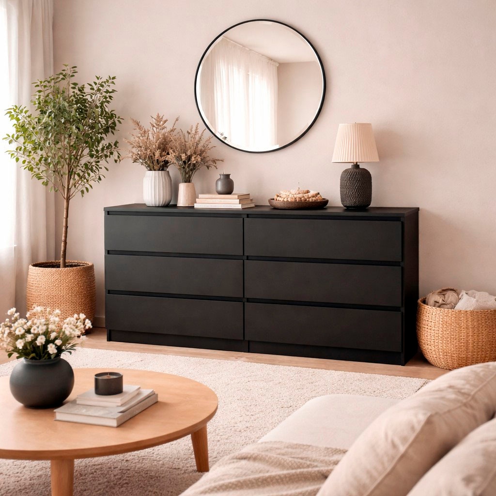 INOSIGN Kommode »Naia,  6 Schubladen im skandinavischen Design, Breite 158 cm« Viel Stauraum mit griffloser Front, in mehreren Farben