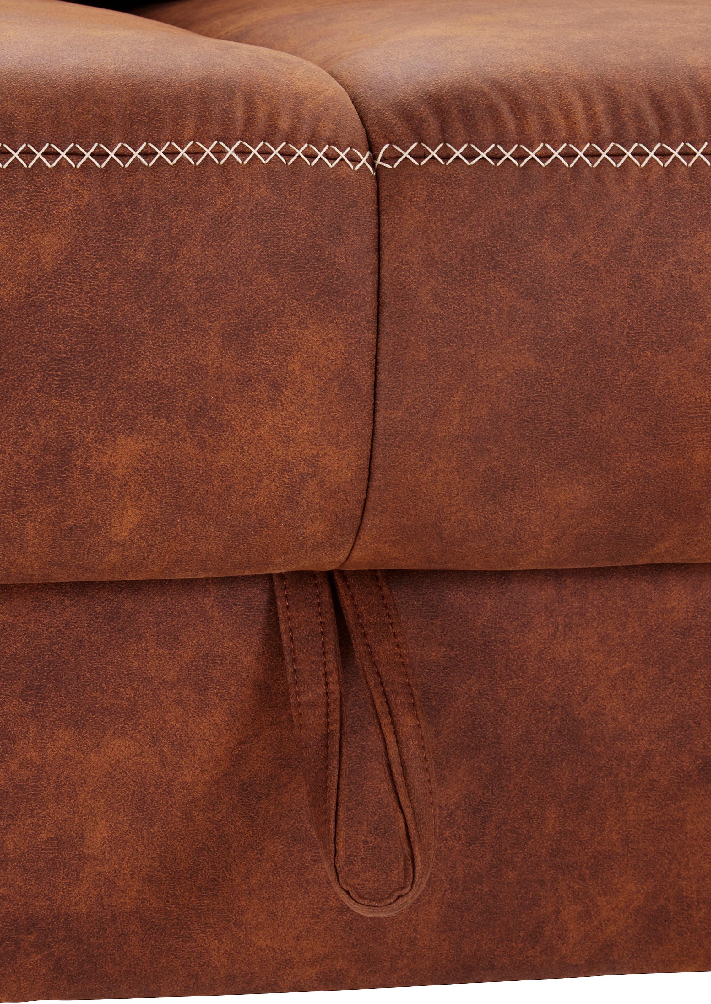 Places of Style Ecksofa »Varese L-Form«, wahlweise mit Bettfunktion und Vorziehfunktion