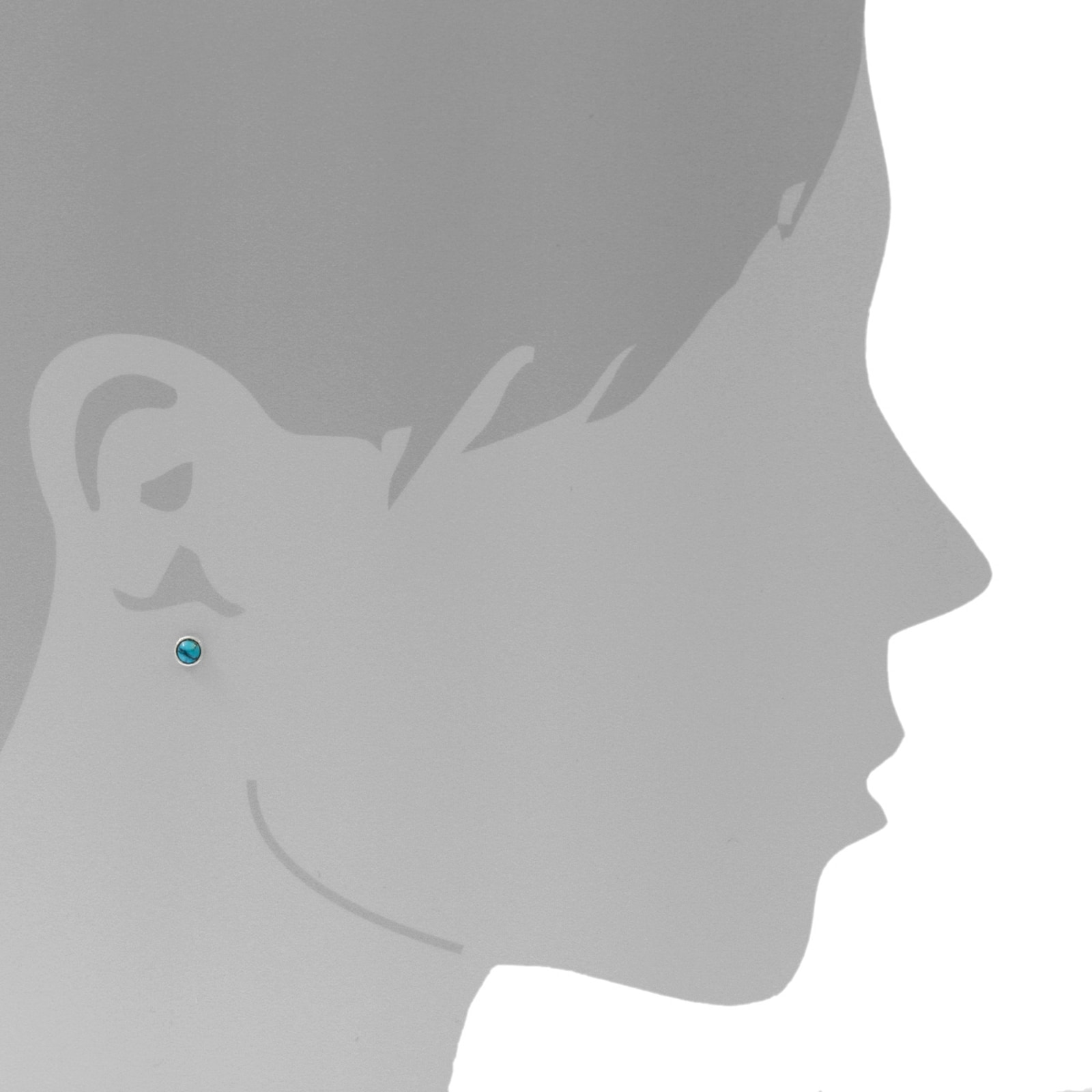 OSTSEE-SCHMUCK Paar Ohrstecker »- Classic 4 mm - Silber 925/000 - Türkis«