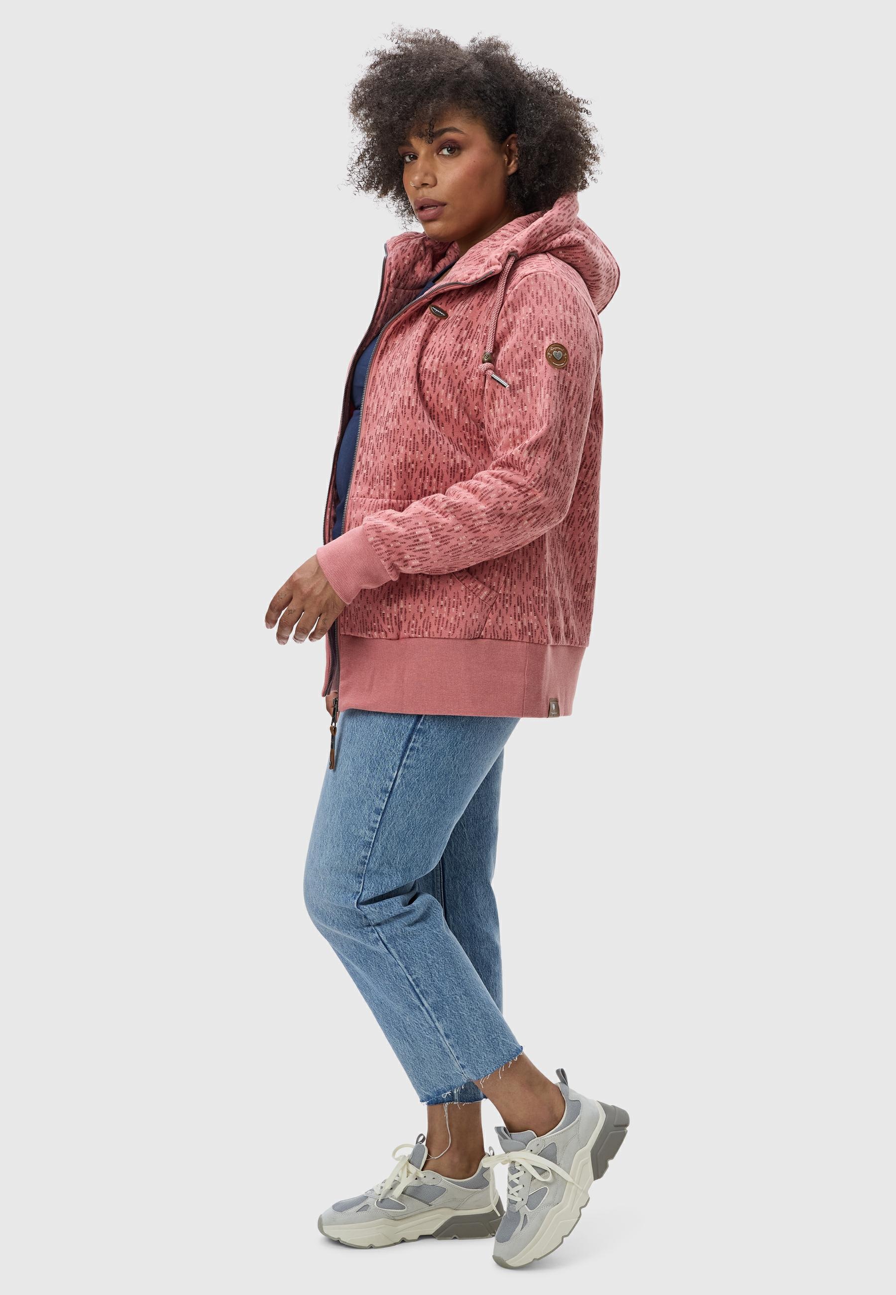 Ragwear Sweatjacke »Sweatjacke Neska Print Zip Plus«, Cooler Damen Zip-Hoodie mit Kapuze und Print