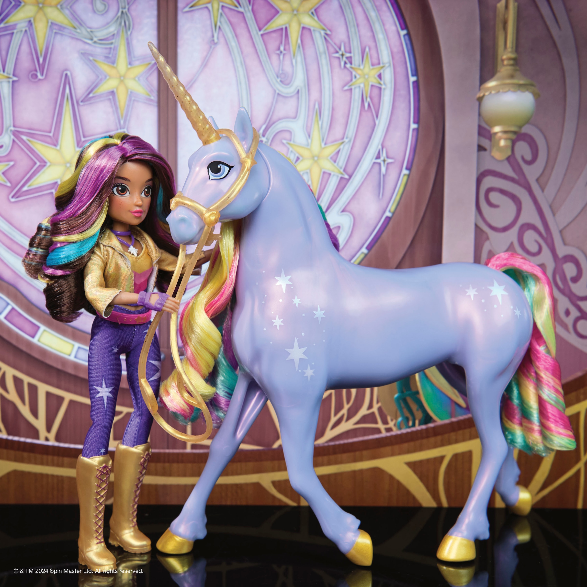 Spin Master Anziehpuppe »Unicorn Academy - Interactive Rainbow Light-Up Wildstar & Sophia«, (Set), mit Licht- & Soundeffekt