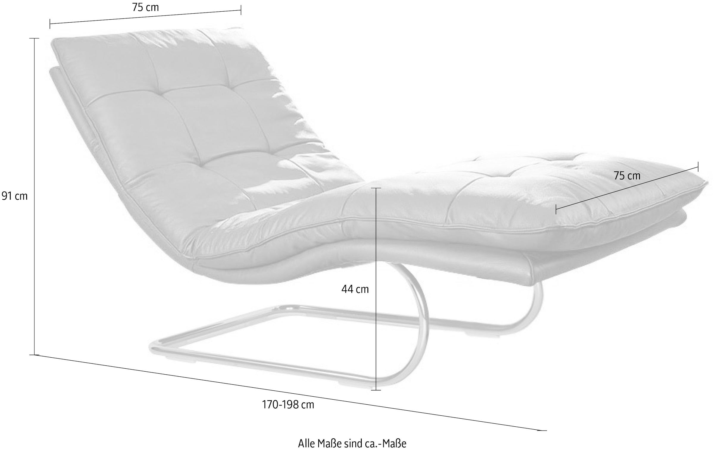 W.SCHILLIG Relaxliege »daily dreams« in Waffelkissen-Optik, wahlweise mit Motor, silber matt, in 2 Breiten