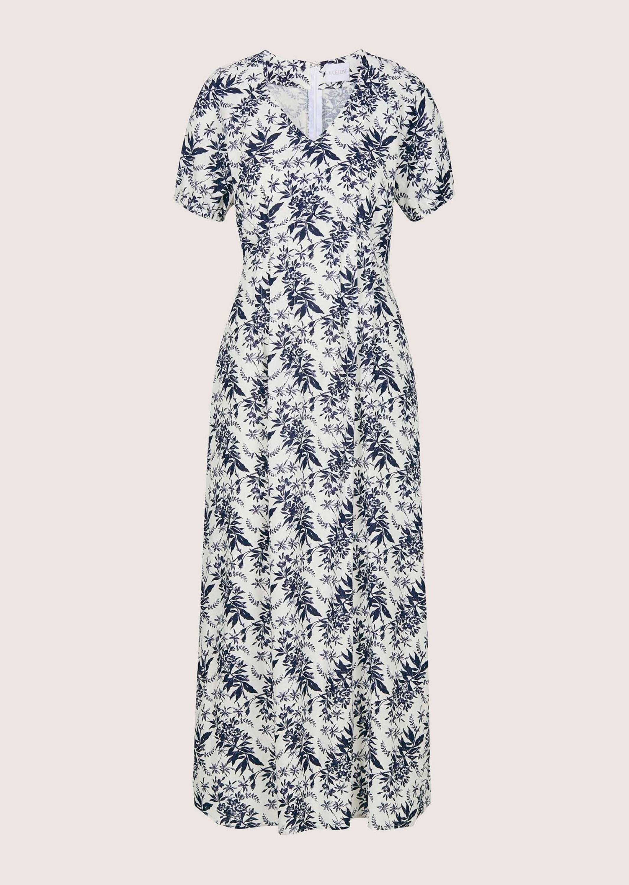 MADELEINE Midikleid »Sommerkleid Viskosekleid mit floralem Design« Nahttasche Reißverschluss hinten mittig