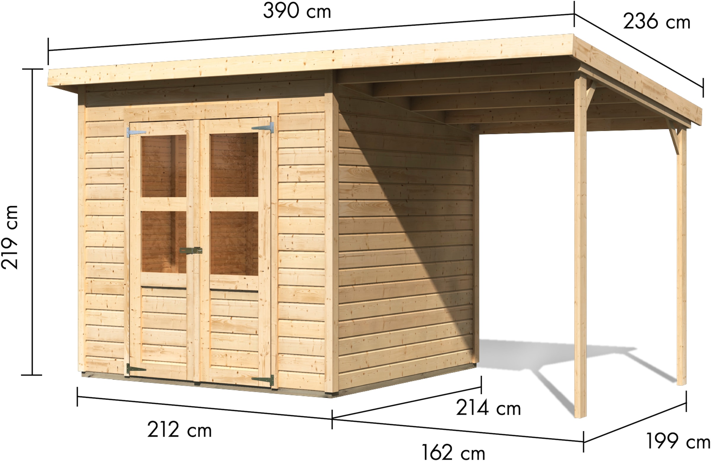 KONIFERA Gartenhaus »Akamaru 4« inkl. Anbaudach