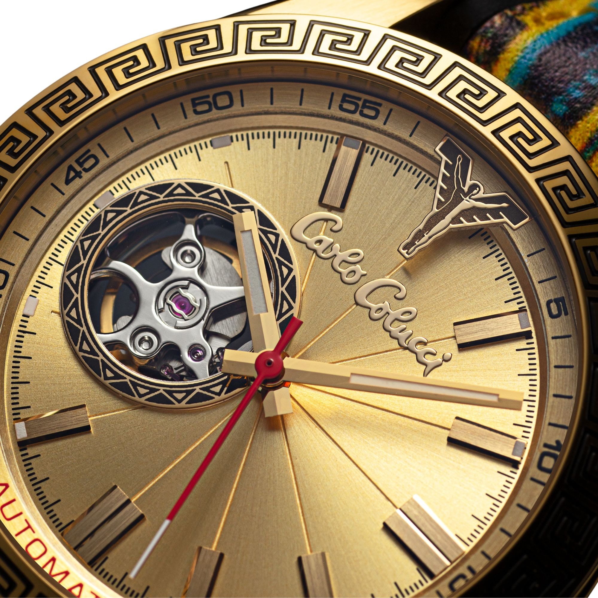CARLO COLUCCI Automatikuhr Armbanduhr, Herrenuhr, Mechanische Uhr, Silikonarmband, analog