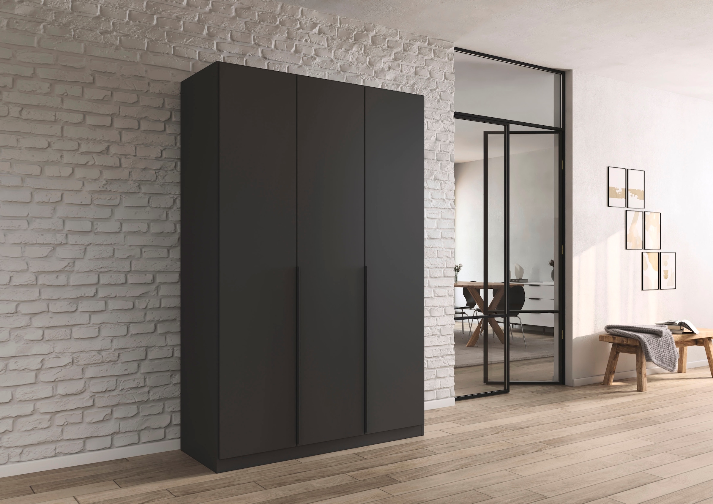 rauch Drehtürenschrank »Kleiderschrank Schrank Garderobe AGORDO TOPSELLER Schlafzimmer«, (in zwei Griff-Farben mit Dekor- oder Hochglanzfront), durchdachte Innenausstattung, in 6 Breiten und 2 Höhen MADE IN GERMANY