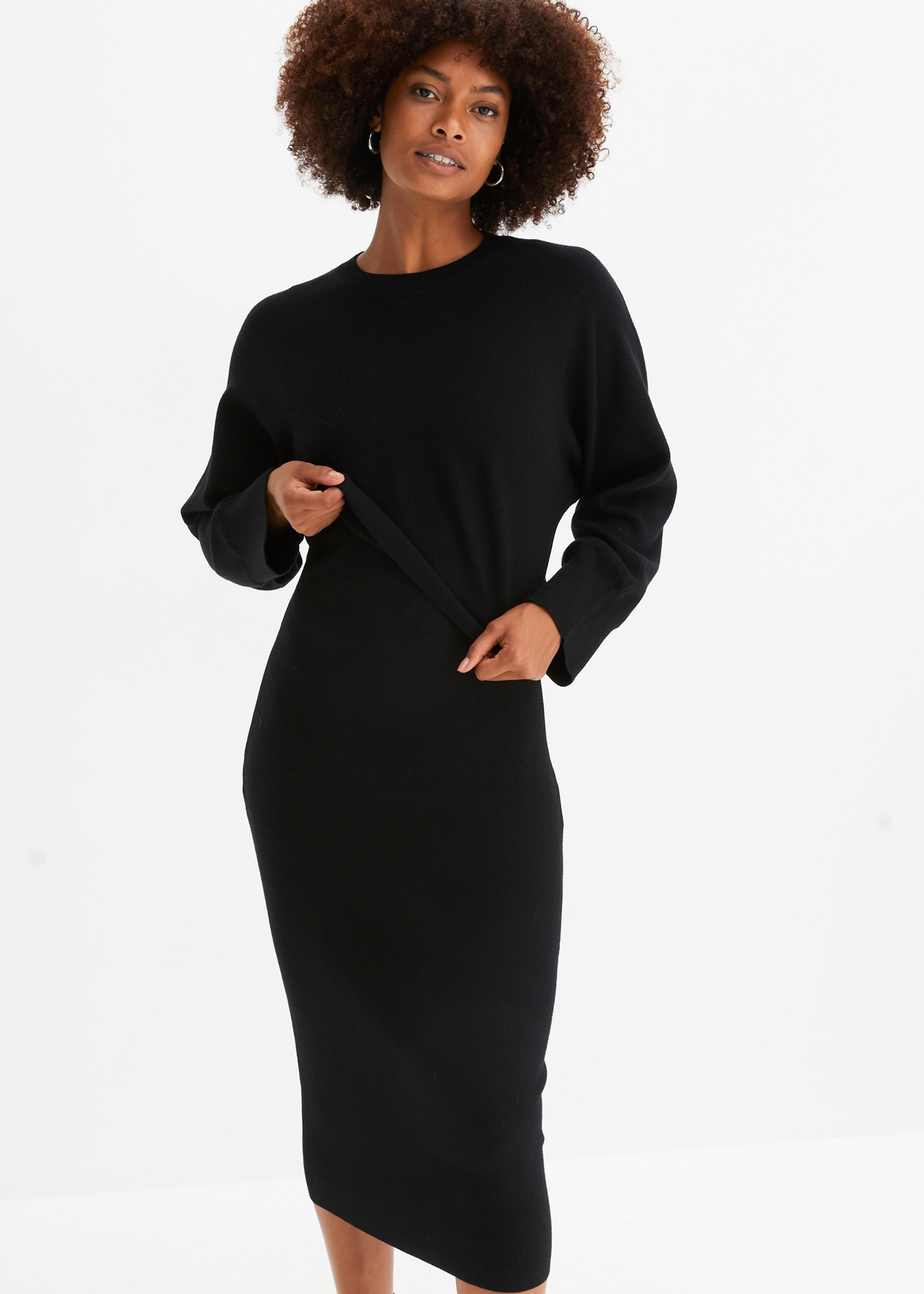 bonprix Strickkleid Set, 2 tlg. für Frühjahr und Sommer, aus Viskose-Mischung, lässige Passform