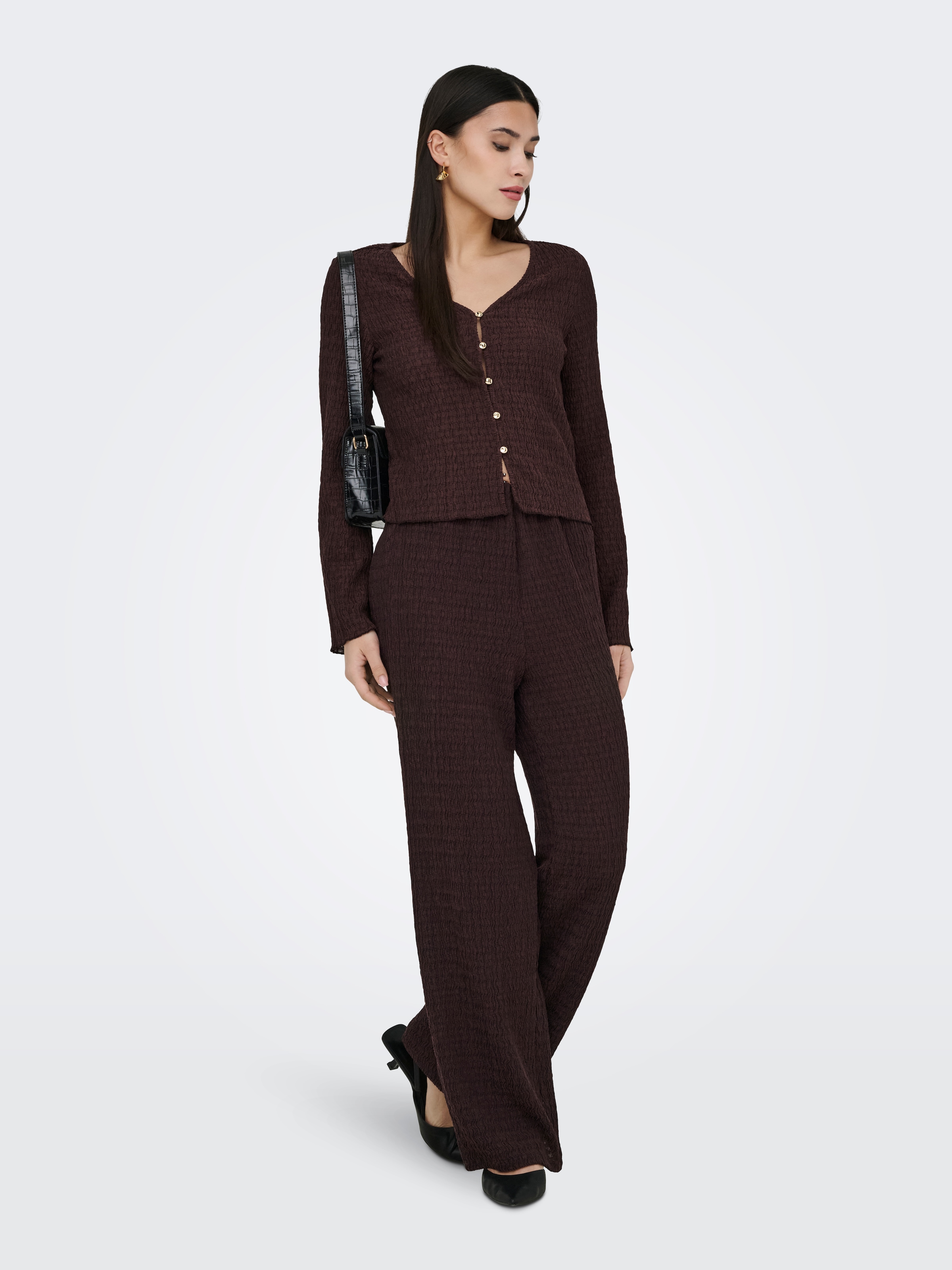 ONLY Strickjacke »ONLILSE L/S CARIDGAN STRUC JRS« Kunstfaser, V-Ausschnitt