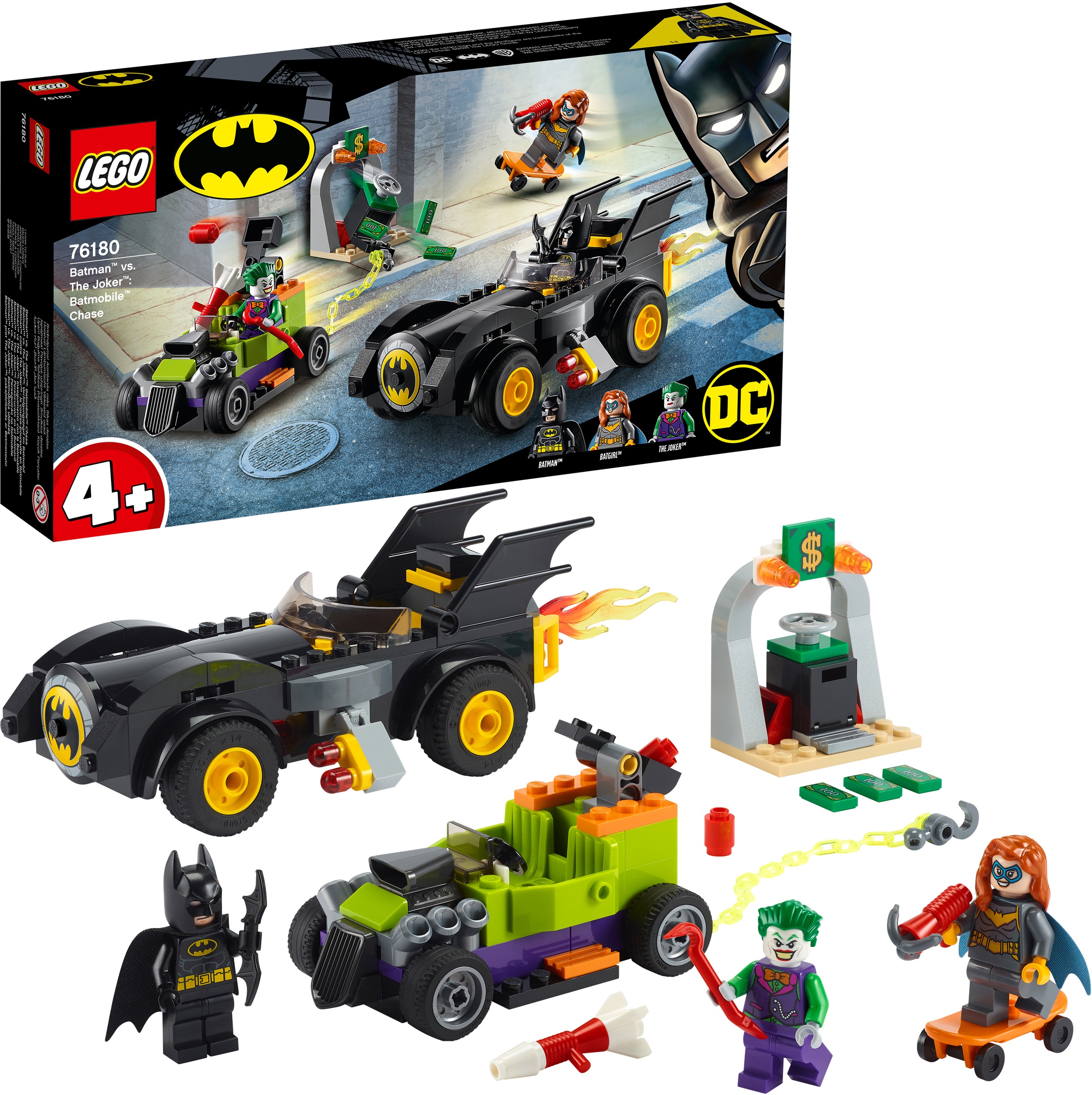 LEGO® Konstruktionsspielsteine »Batman™ vs. Joker™: Verfolgungsjagd im Batmobil (76180), LEGO® DC Comics Super Heroes«, (136 St.), Made in Europe