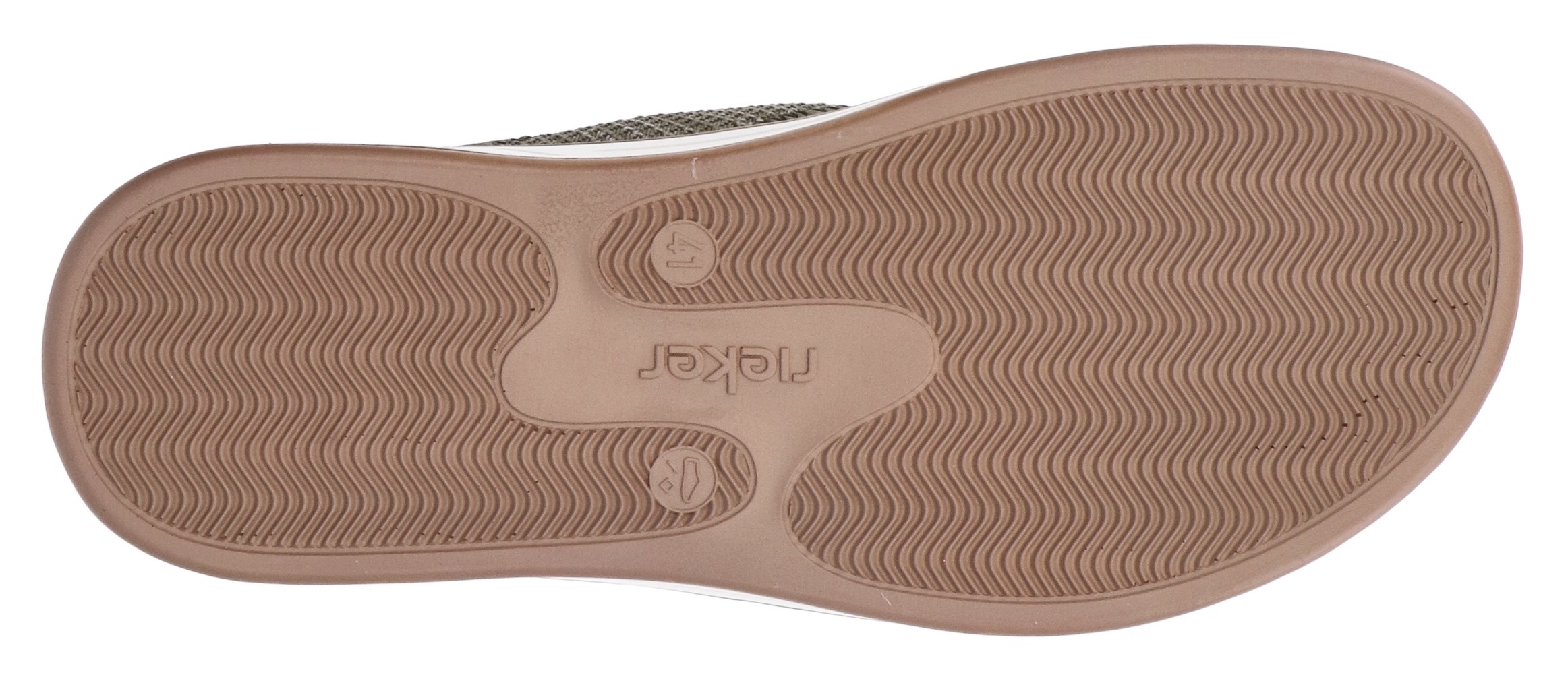 Rieker Pantolette, Sommerschuh, Strandschuh, Schlappen, Hausschuh mit Klettverschluss