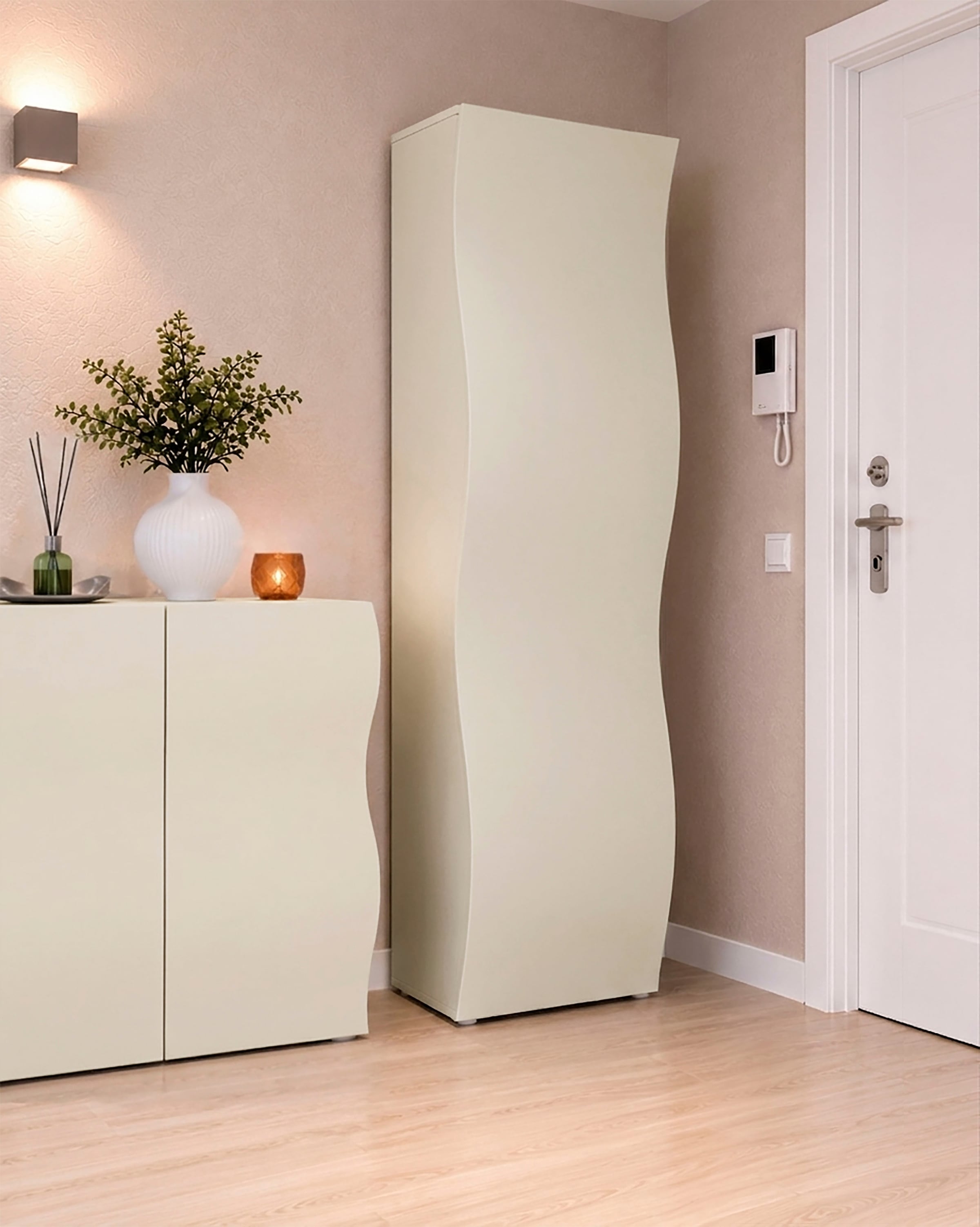 Home affaire Garderobenschrank »Garderobenschrank,Kleiderschrank,Dielenschrank mit 1 Tür Höhe 186« onda 63 cm breit,Kaschmir,Kleiderstange, Einlegeboden, made in italy