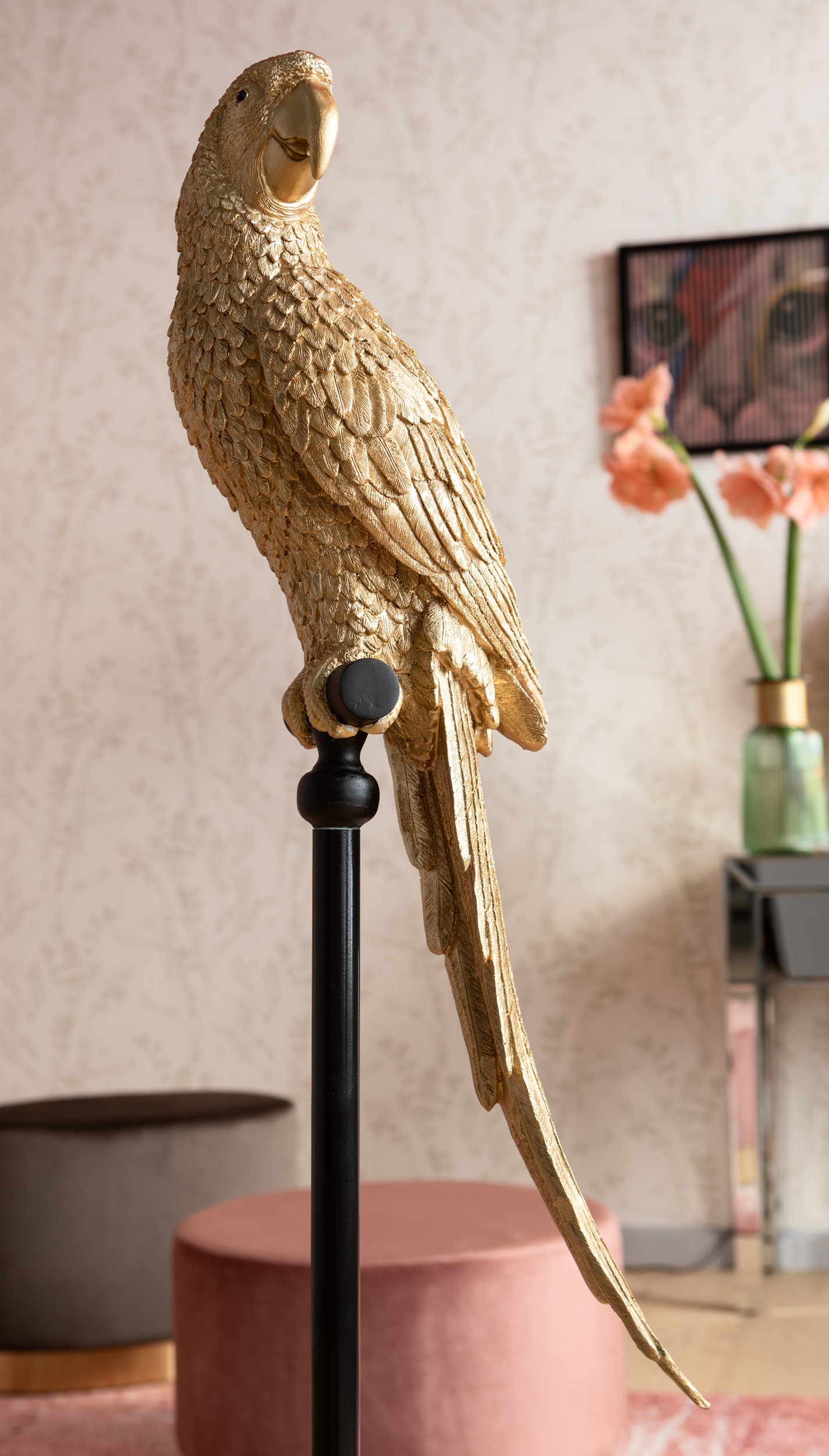 Kare Design Dekofigur »Parrot Gold 116cm«