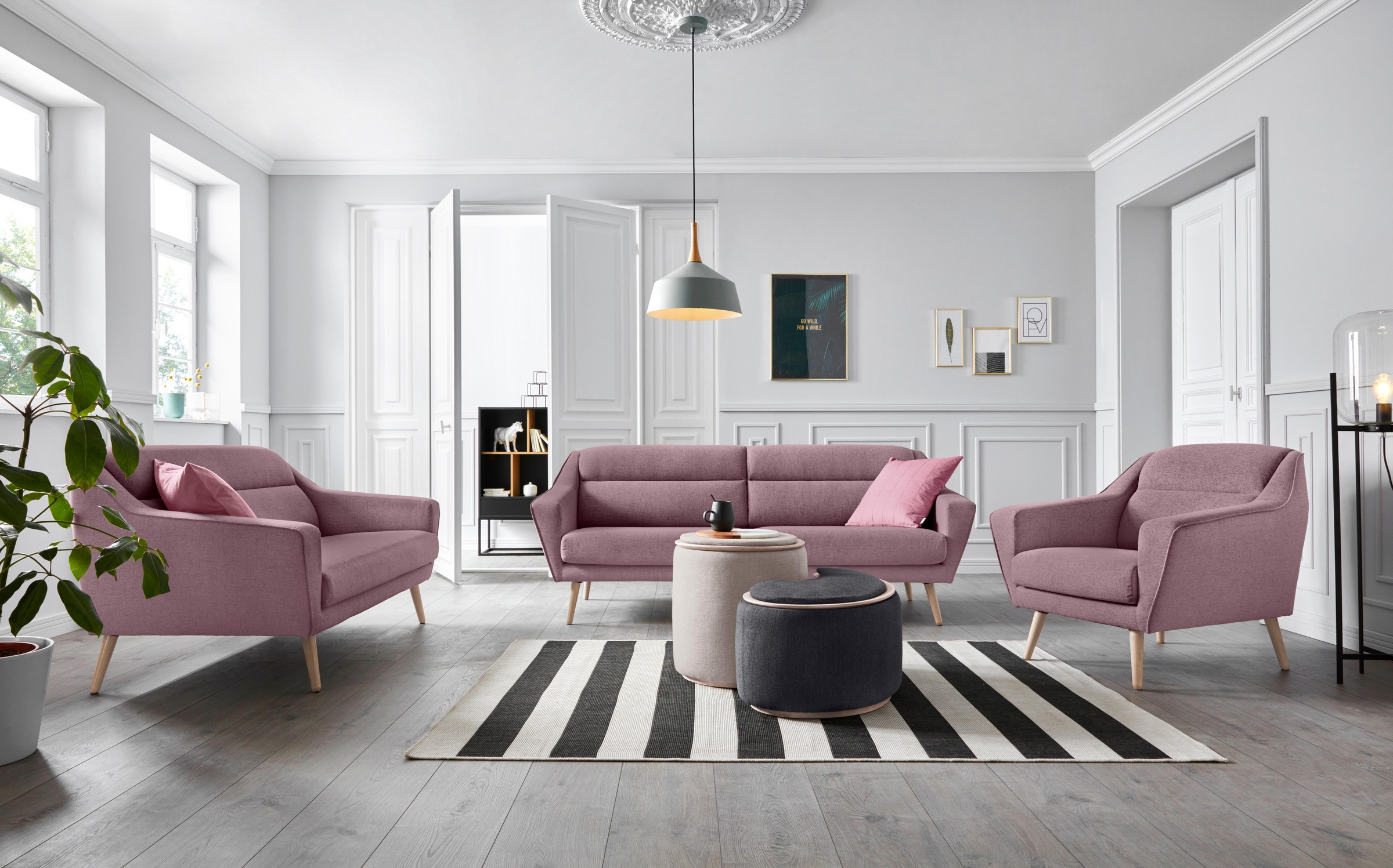 OTTO home 3-Sitzer »Bille« mit Naht im Rückenkissen und Eiche-Beinen, Design by Morten Georgsen