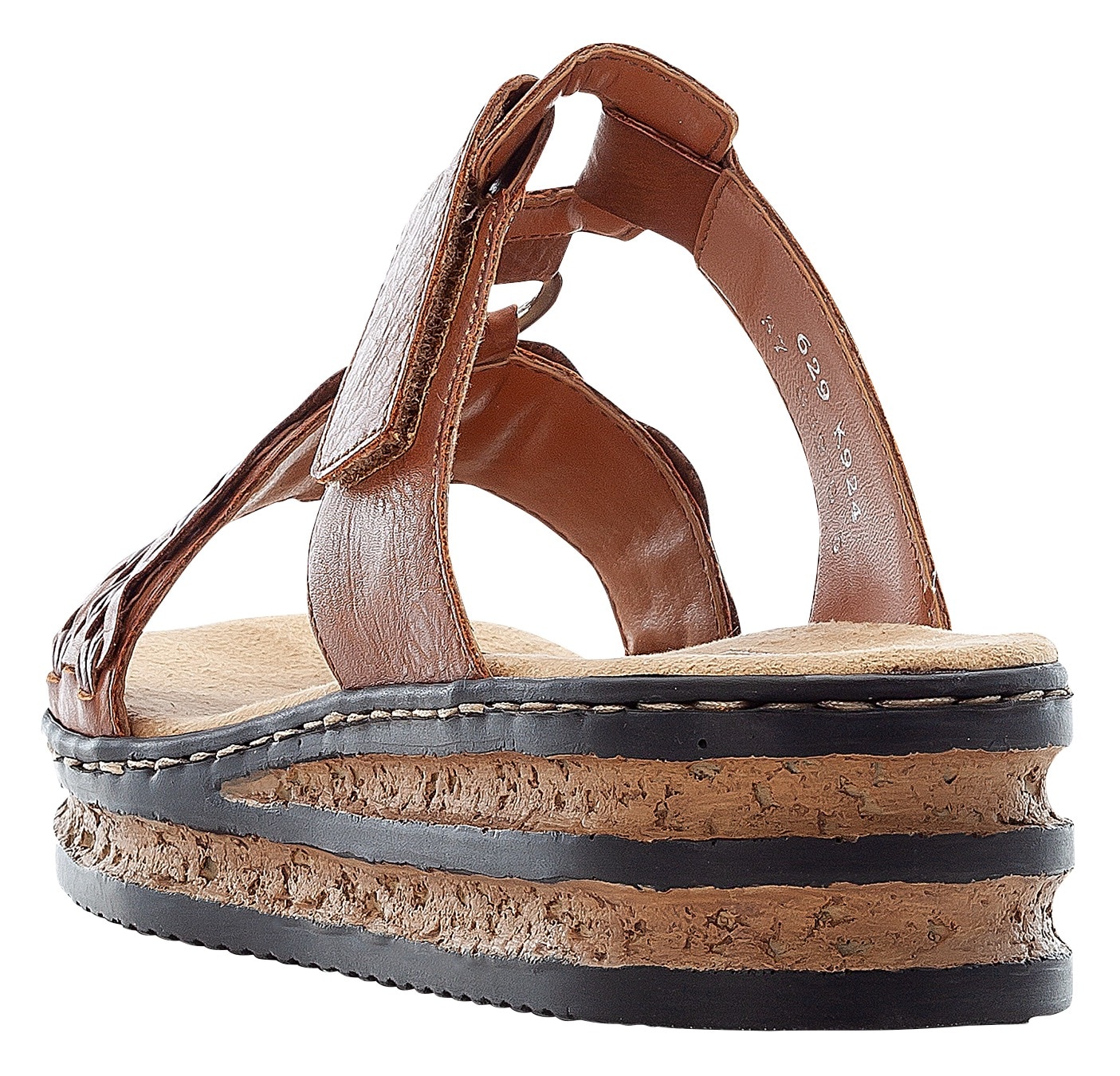 Rieker Pantolette  Keilabsatz, Sommerschuh, Schlappen mit Riemchen in Flechtoptik