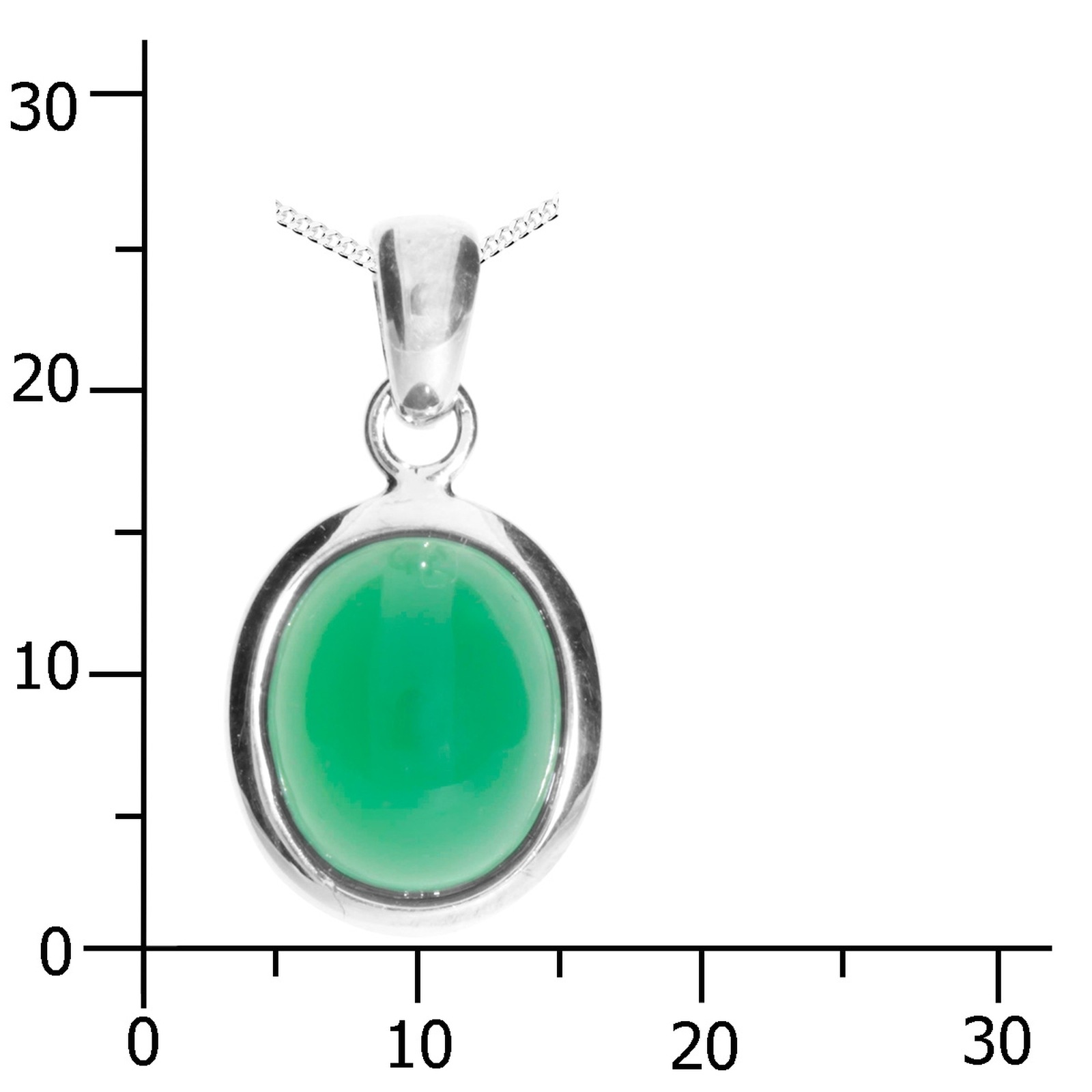 OSTSEE-SCHMUCK Kette mit Anhänger »- Classic 12x10 mm - Silber 925/000 - Grünachat«