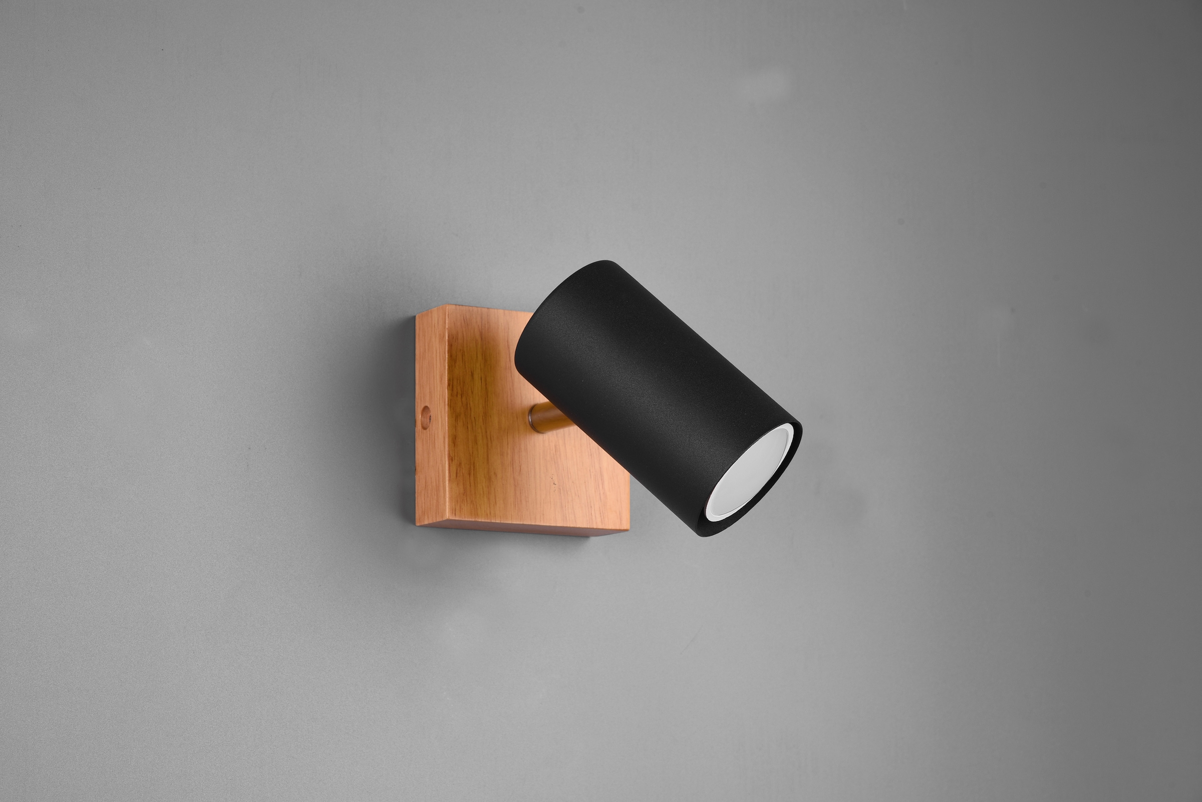 TRIO Leuchten Deckenspot »Marley«, 1 flammig, Leuchtmittel GU10 | ohne Leuchtmittel, Wand-und Deckenmontage per Stecker o. Fest-Anschluss, Holz Baldachin