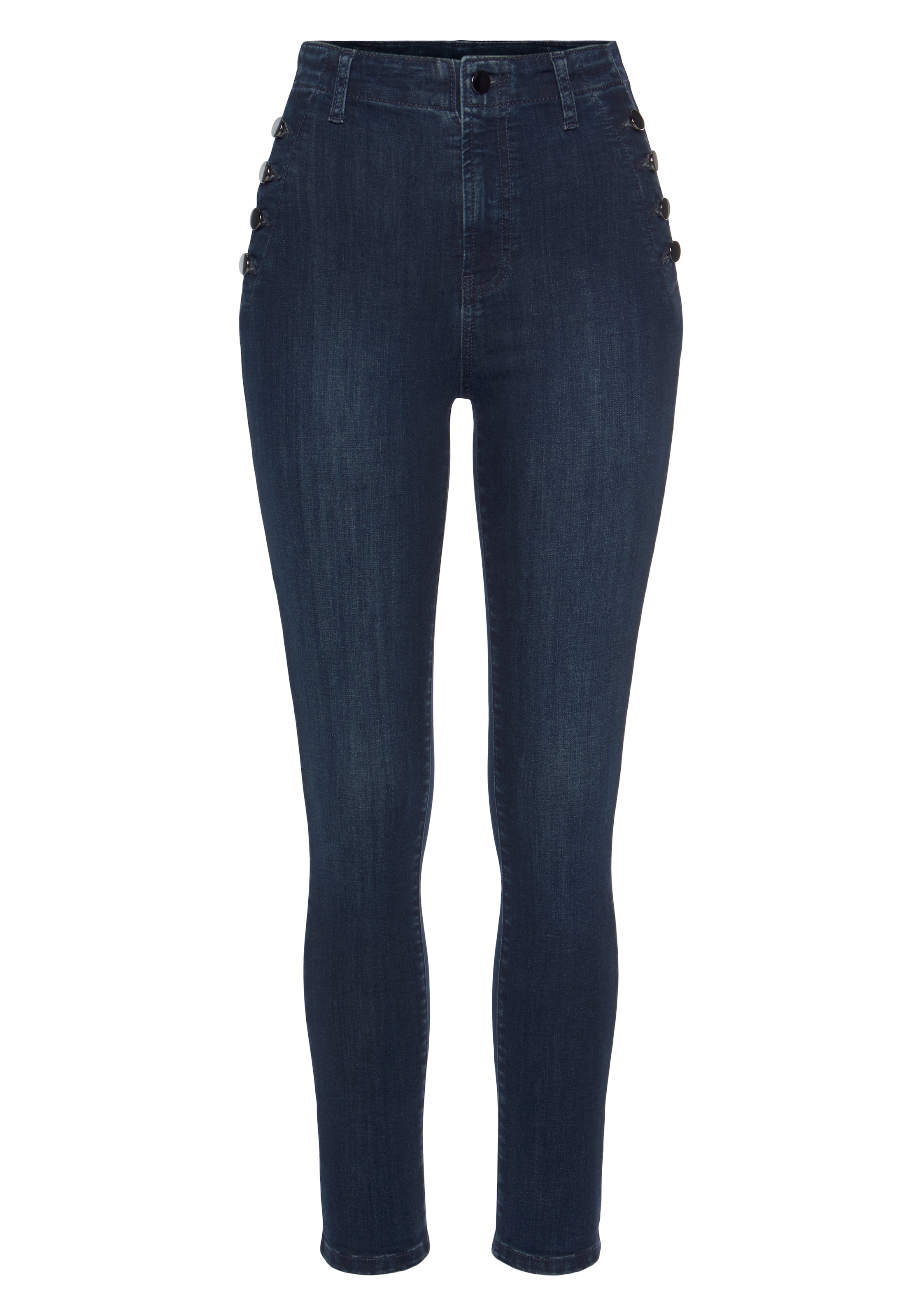 Vivance Jeggings, mit Zierknöpfen, Stretch, Super Skinny, figurbetont, High-Waist
