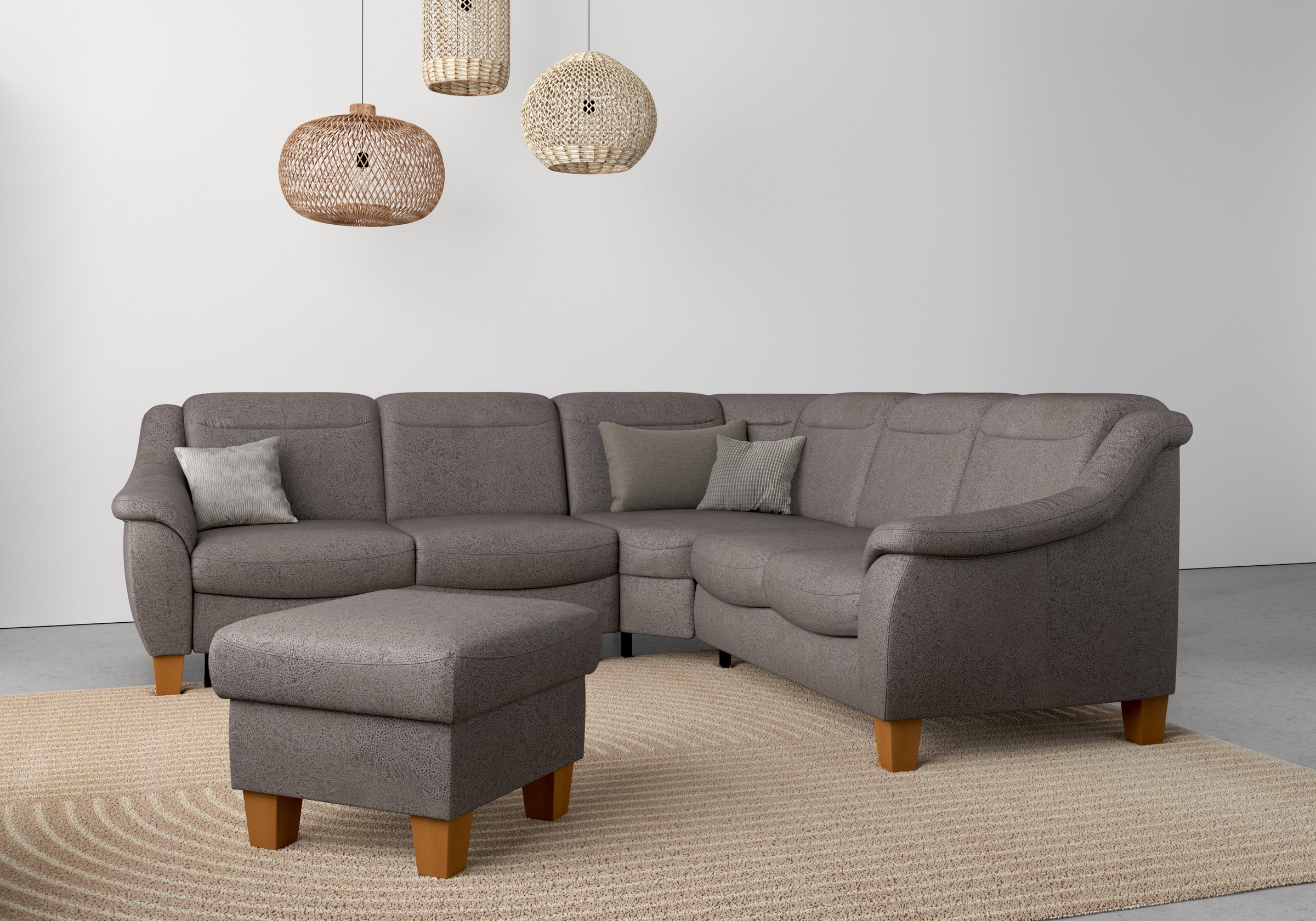 Home affaire Ecksofa »Caldera L-Form«, Federkern, wahlweise mit Kopfteilverstellung, Bettfunktion, Bettkasten
