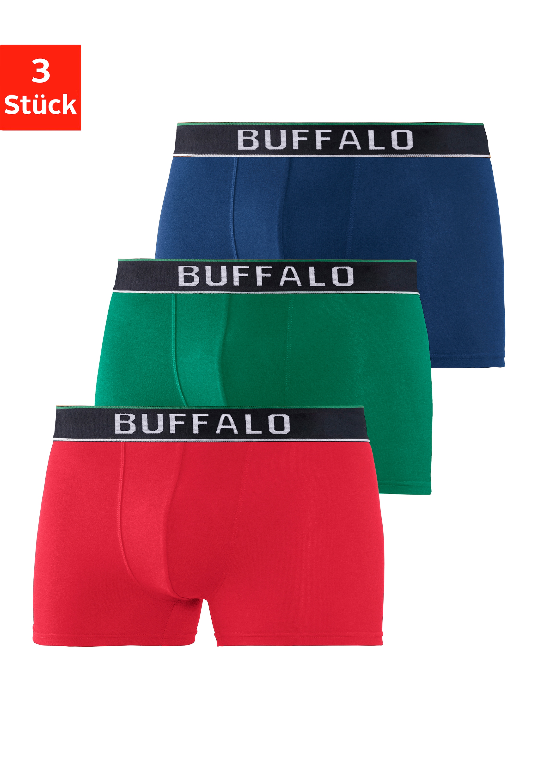 Buffalo Boxer »Boxershorts für Herren«, (Packung, 3 St.), aus Baumwoll-Mix