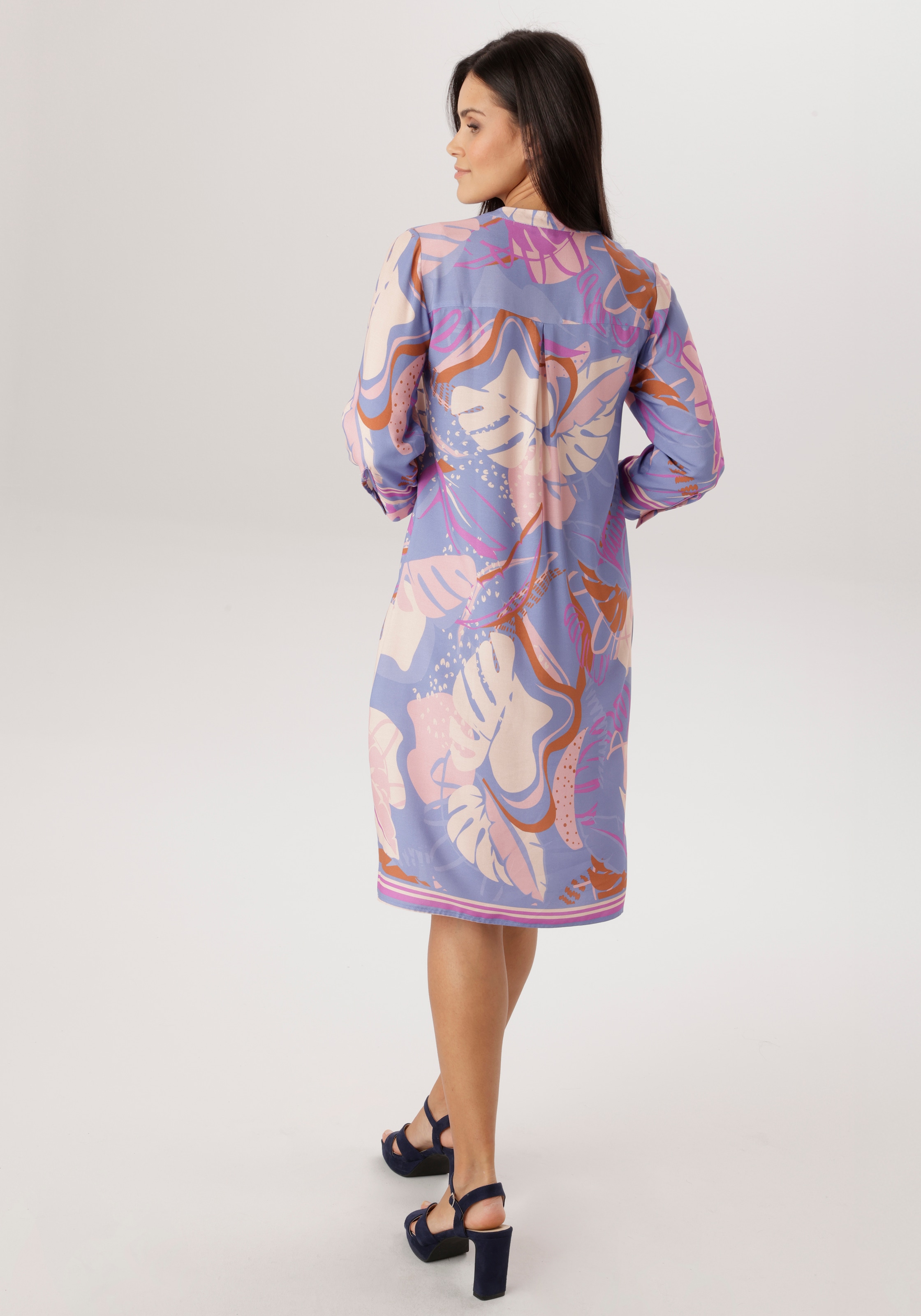 Aniston SELECTED Blusenkleid mit verspielter Blättermusterung - NEUE KOLLEKTION