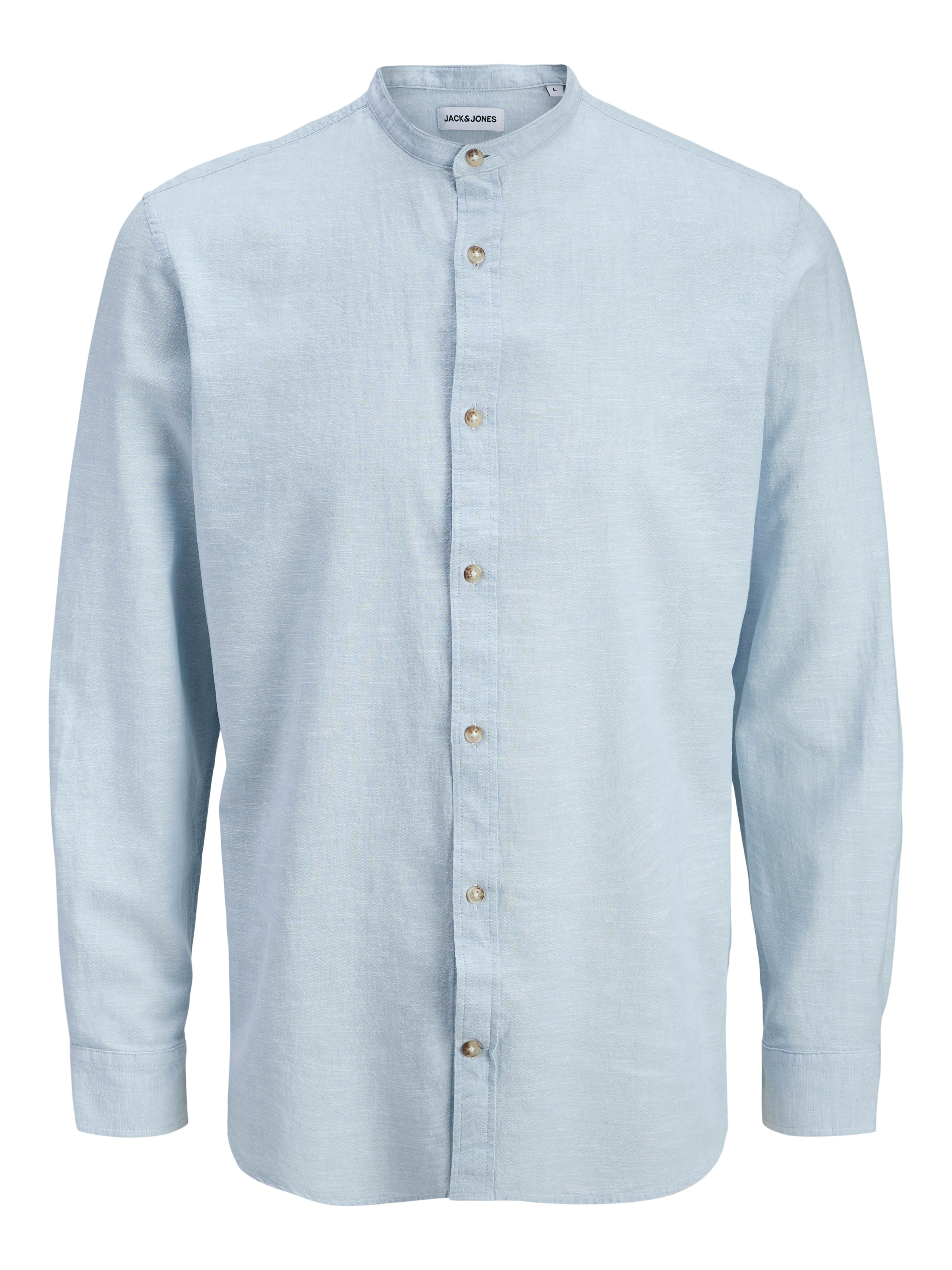 Jack & Jones Langarmhemd »JJESUMMER LINEN BLEND BAND SHIRT L/S SN« Baumwollmischung, regular fit