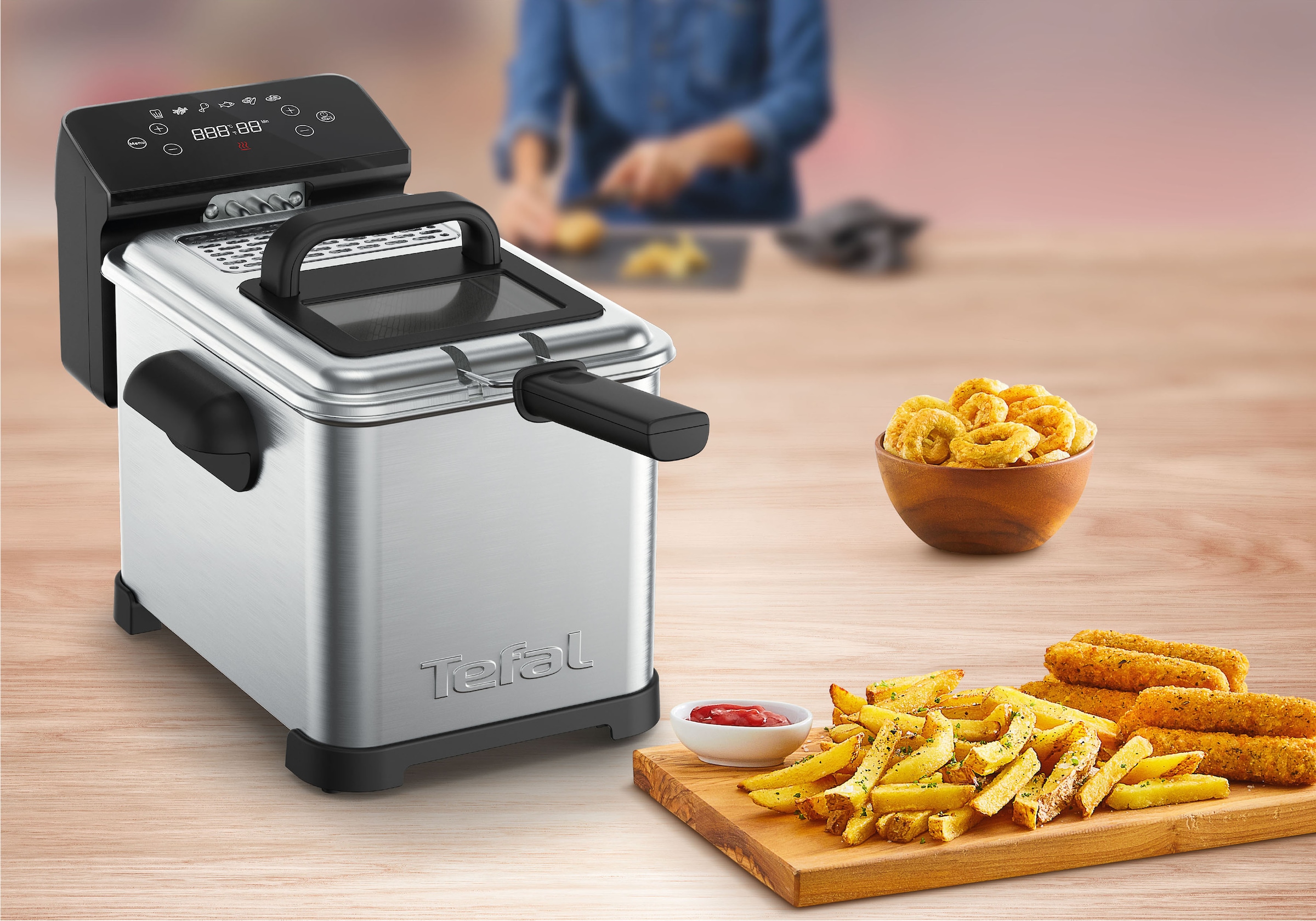 Tefal Fritteuse »FR507D Family Pro Digital«, 2400 W, Fassungsvermögen 4 l, 4 L, spülmaschinengeeignet, digitaler LED-Bildschirm