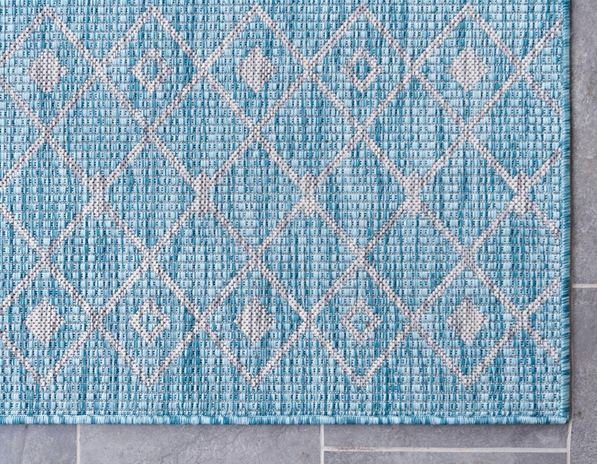 Myflair Möbel & Accessoires Teppich »Outdoor Crosses Lagerräumung«, rechteckig, 4 mm Höhe, Flachgewebe, Rauten Muster, In- und Outdoor geeignet