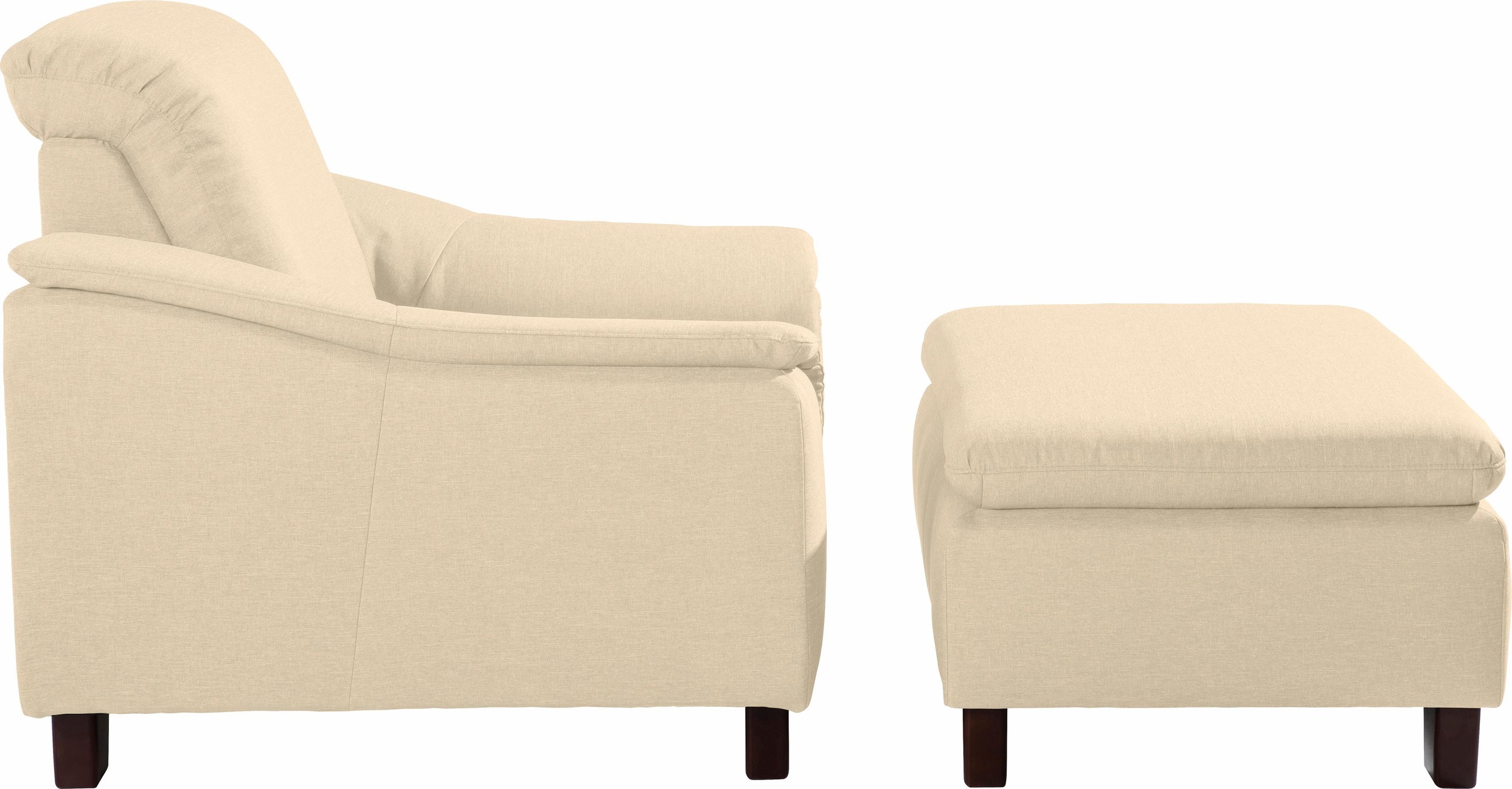 Max Winzer® Sessel »Alessio, Loungesessel, geschwungene Formensprache, hoher Sitzkomfort«, bequem mit abgerundeter Rückenlehne, aktuelle Mattenoptik