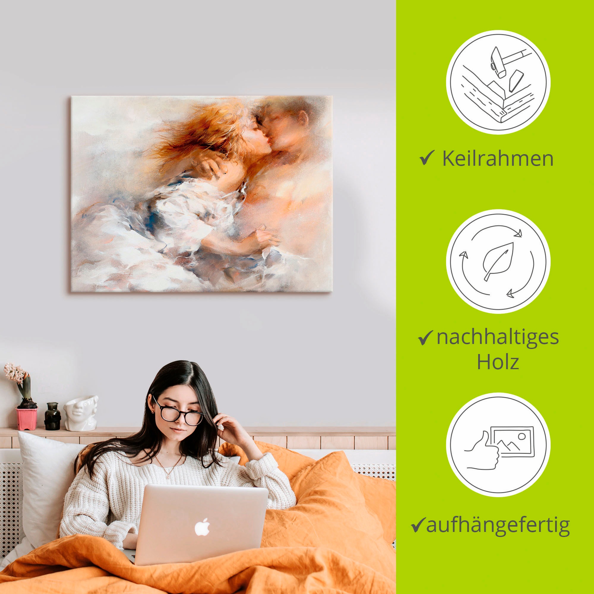 Artland Wandbild »Leidenschaftlich«, Paar, (1 St.), als Leinwandbild, Poster in verschied. Größen