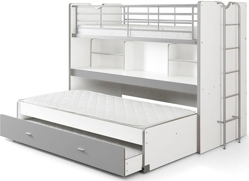 Vipack Hochbett »Bonny, mit 3 Schlafgelegenheiten, super praktisch im Kinderzimmer« B/H/T ca. 222x161x102cm, Dekor Oberfläche, in verschieden Farben,  mit großer Schreibplatte, Regalfächern, viel Funktion auf kleinem Raum