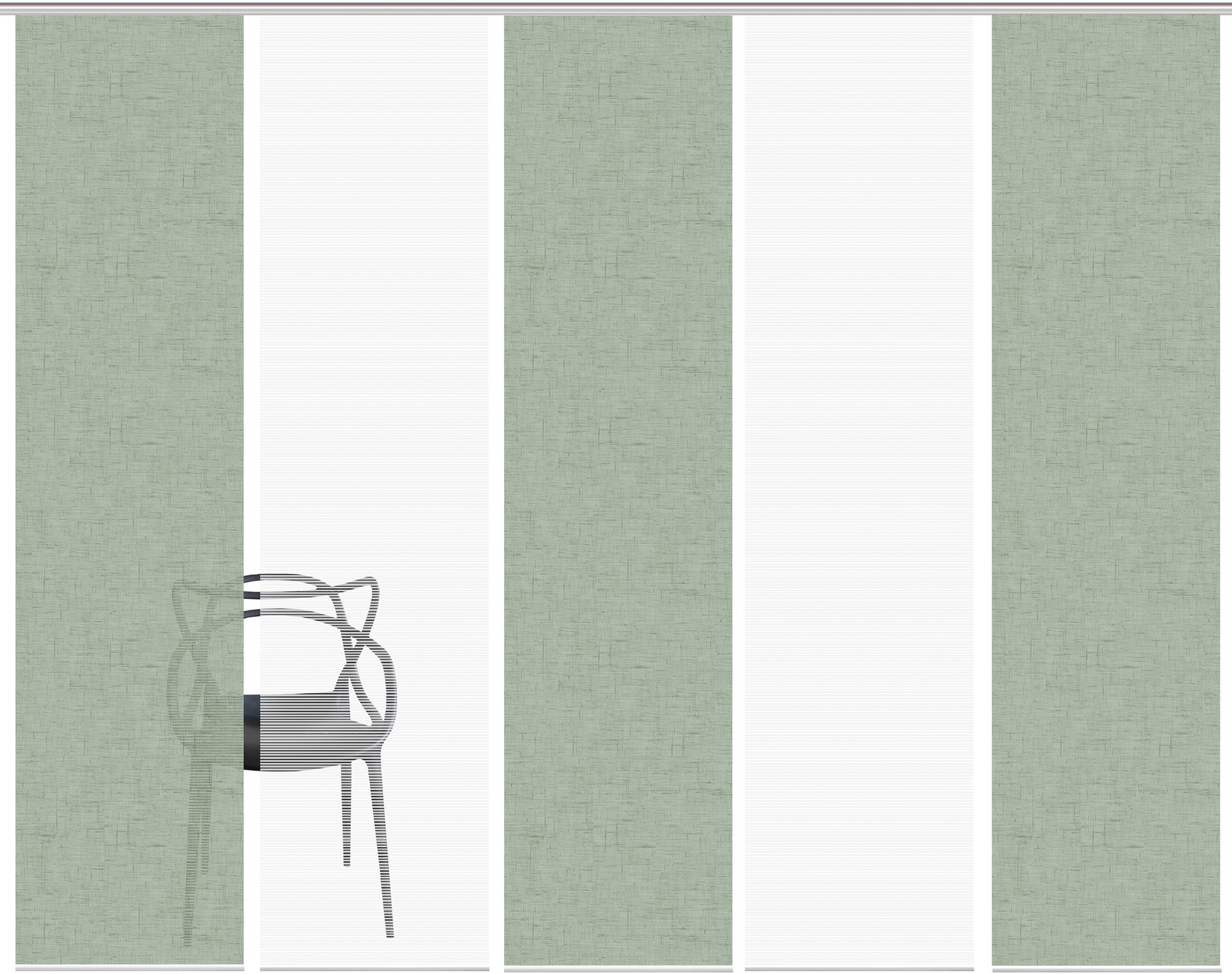 Vision S Schiebegardine »PIVE 5er SET« Paneelwagen 5 Stk. tlg. Schiebevorhang Digidruck 5er Set PIVE