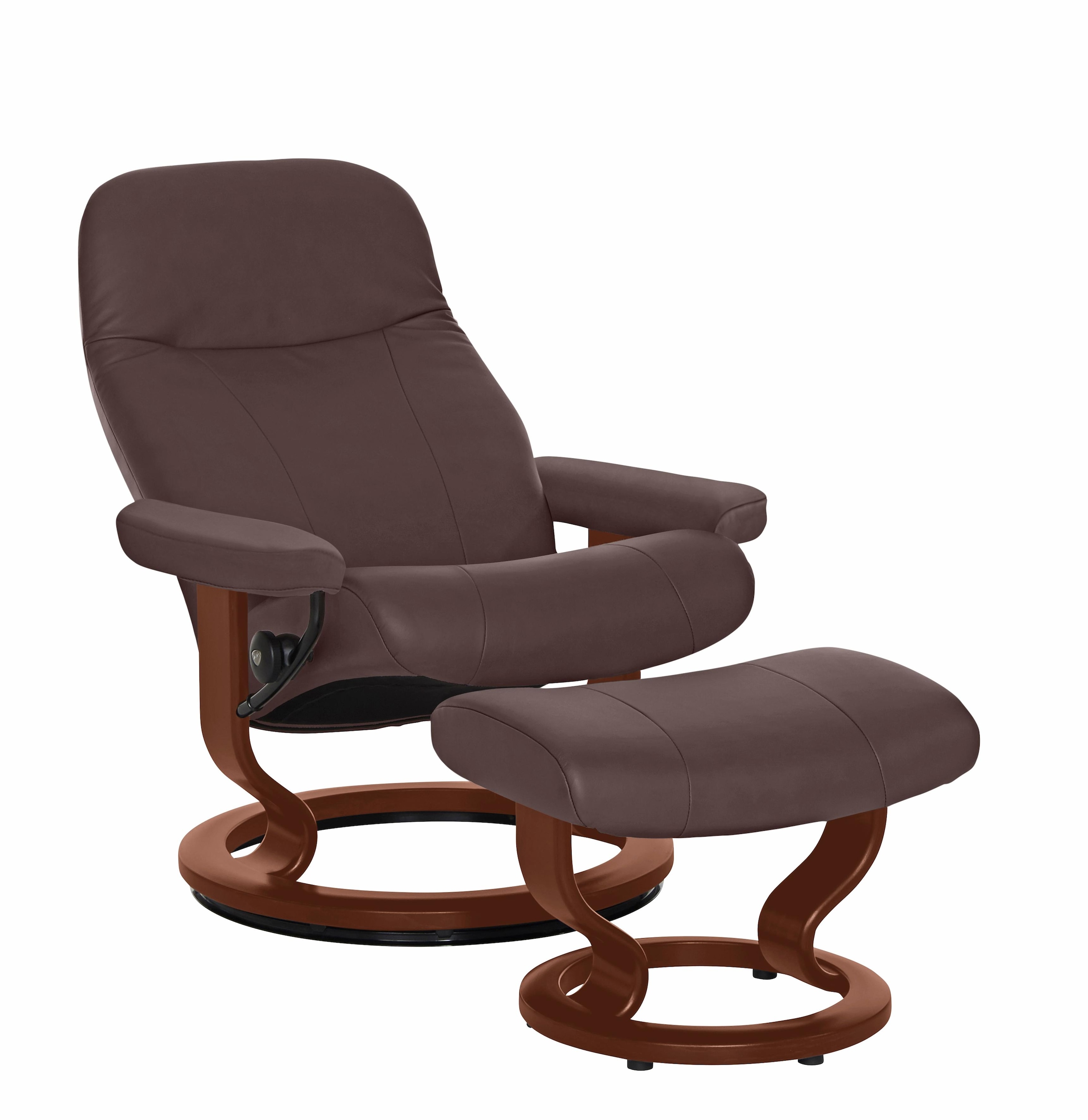 Stressless® Relaxsessel »Garda«, (Set, Relaxsessel mit Hocker), mit Hocker, mit Classic Base, Größe M, Gestell Braun