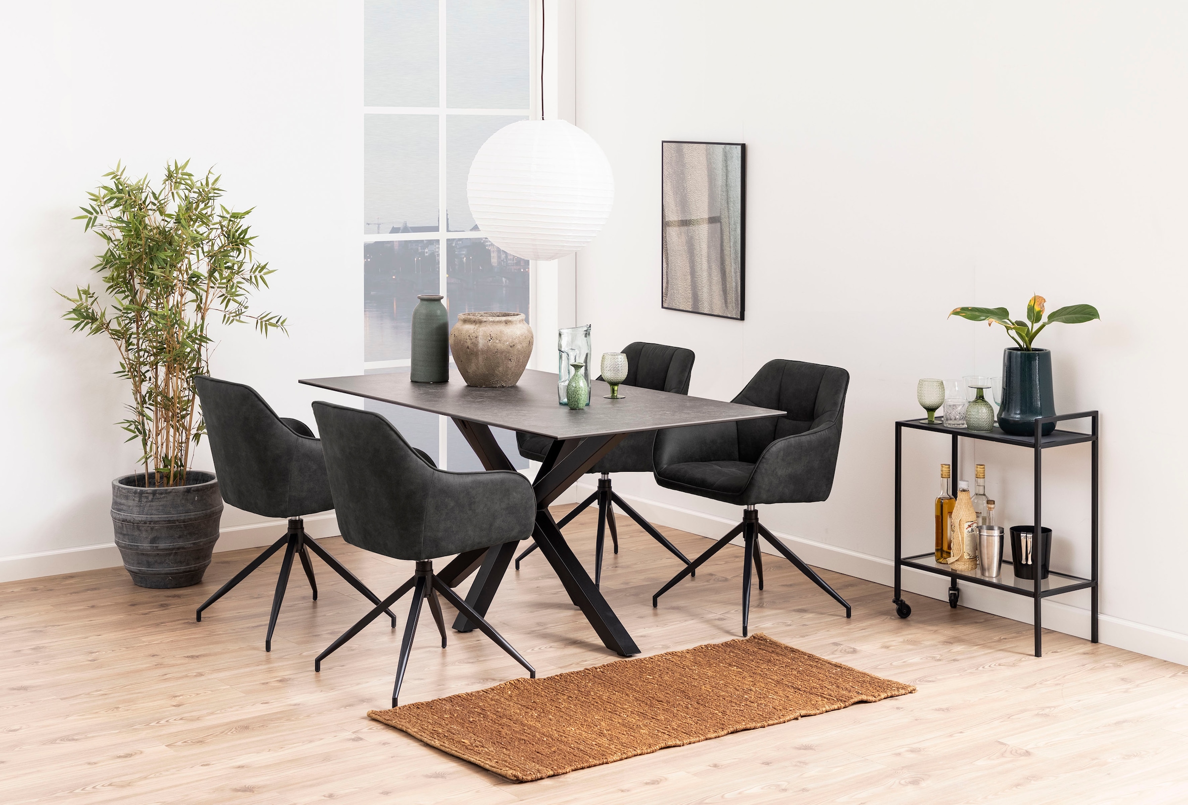 ACTONA GROUP Drehstuhl »Beate«, 1 St., Polyester, mit edlem Samtstoff und  modernen quadratischen Nähten kaufen bei OTTO | Stühle